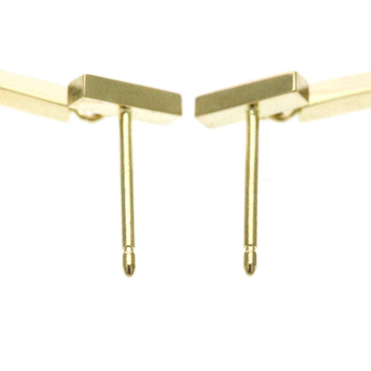 Tiffany & Co. T Wire Bar 18K Yellow Gold Gold Yellow_Gold Earrings Jewelry (Pre-Owned)