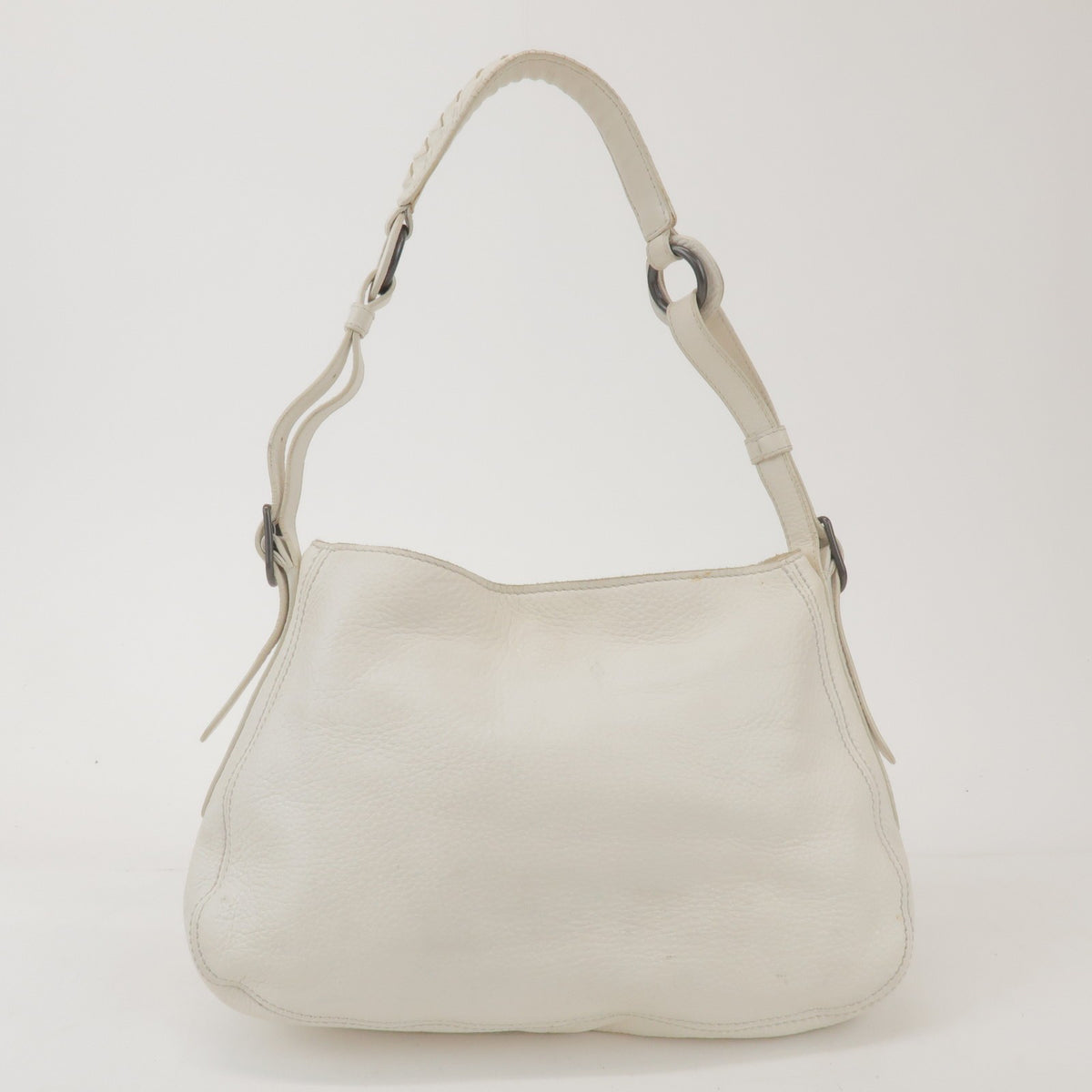 Bottega Veneta Shoulder Leather White Leather Shoulder Bag Bag (Pre-Owned)