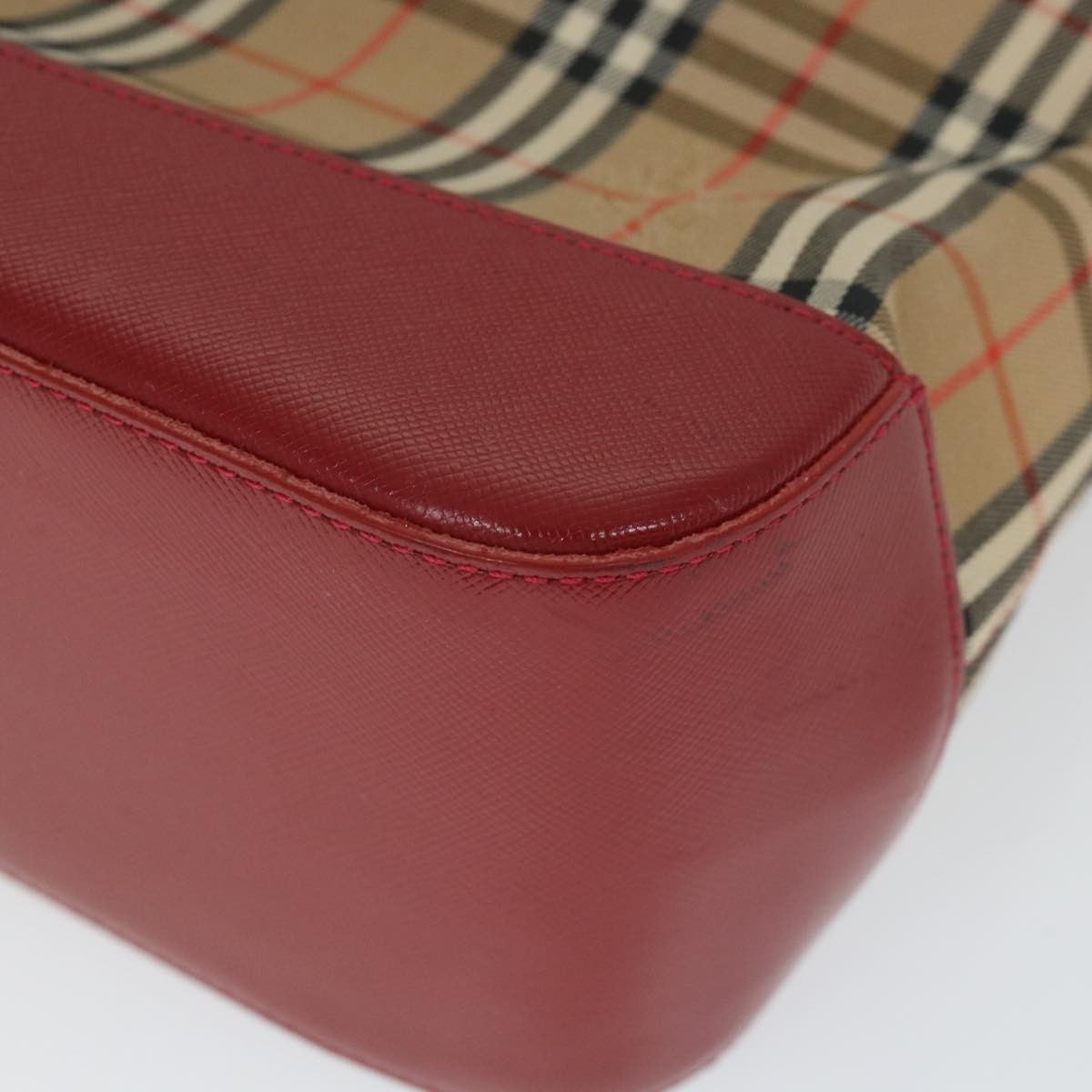 Burberry Nova Check Leather And Nylon Beige Nylon Handbag (Pre-Owned)