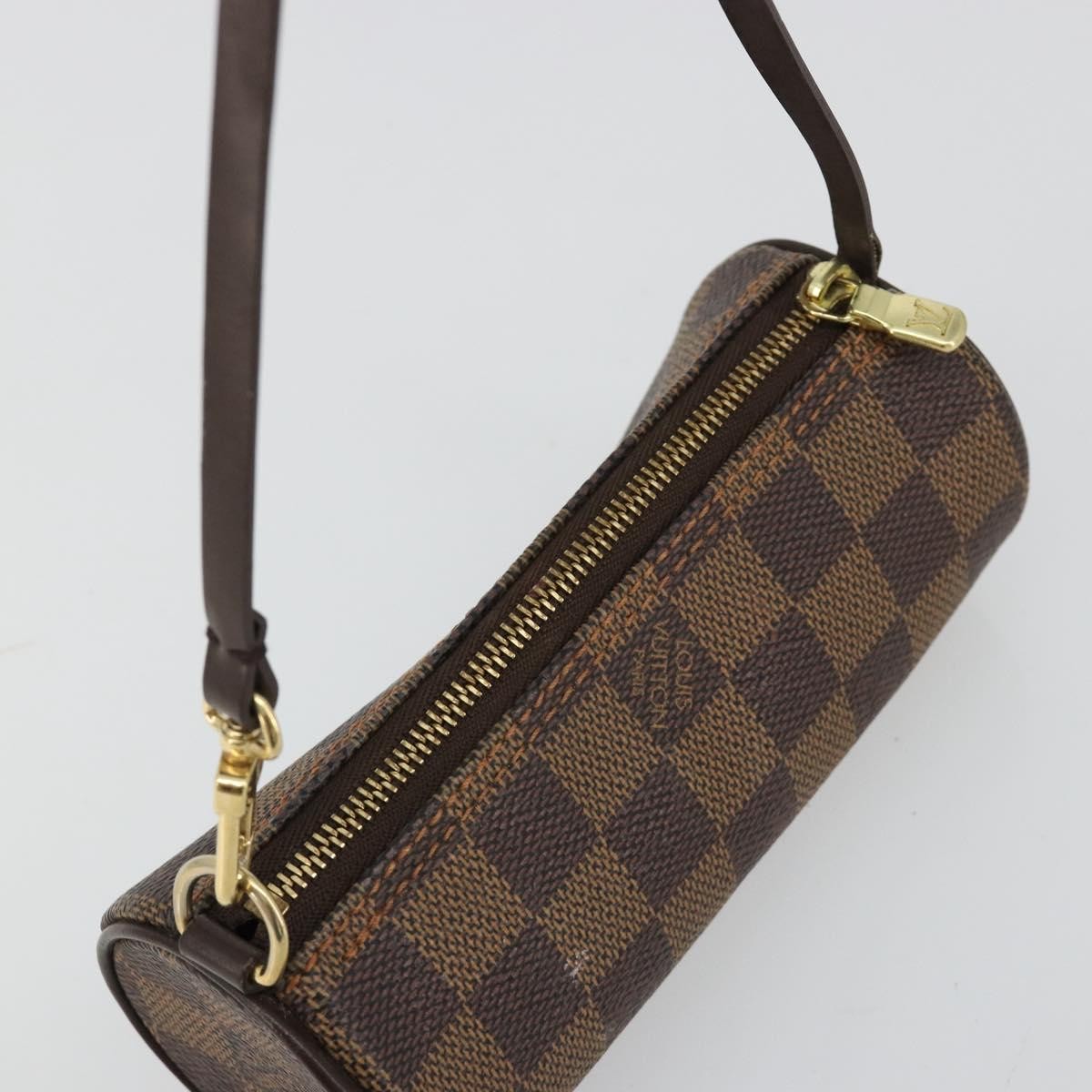 Louis Vuitton Papillon Pochette Damier Brown Canvas Clutche & Pouche Bag (Pre-Owned)