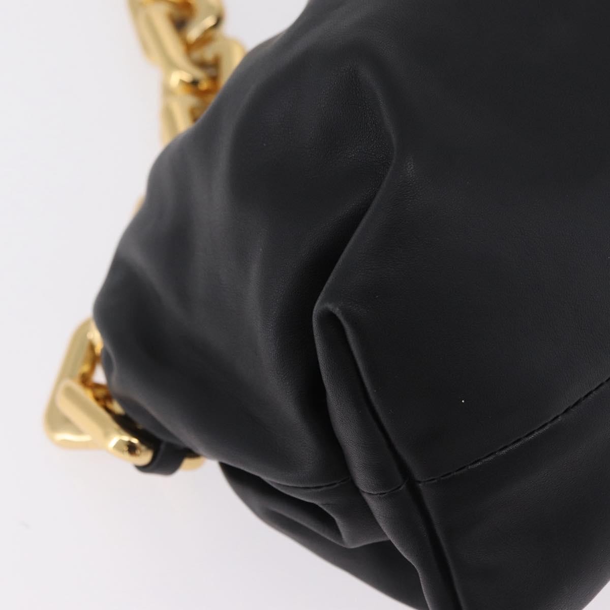 Bottega Veneta The Chain Pouch Leather Black Leather Clutche & Pouche Bag (Pre-Owned)