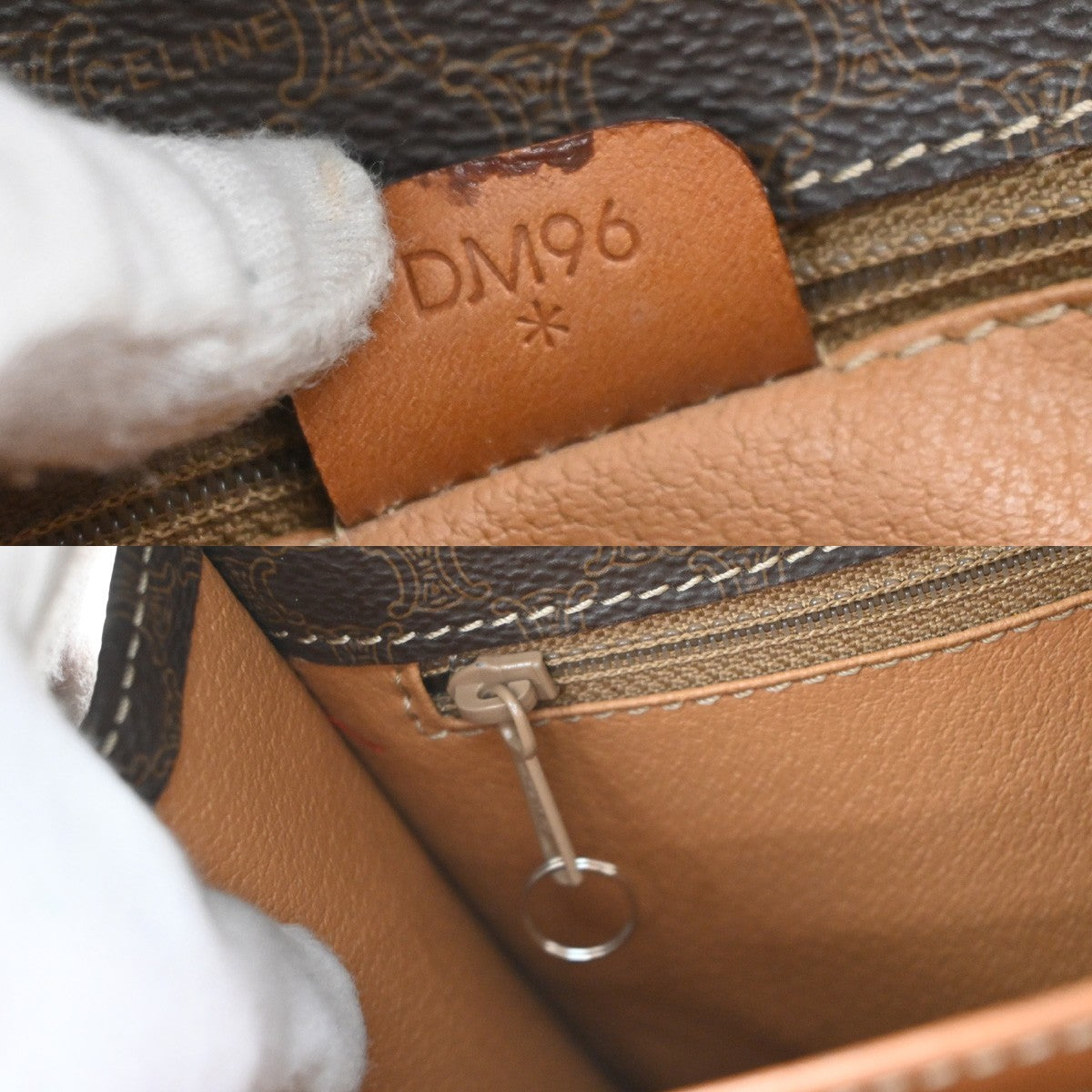 Celine Vintage Macadam Canvas And Leather Brown Canvas Shoulder Bag Bag (Pre-Owned)
