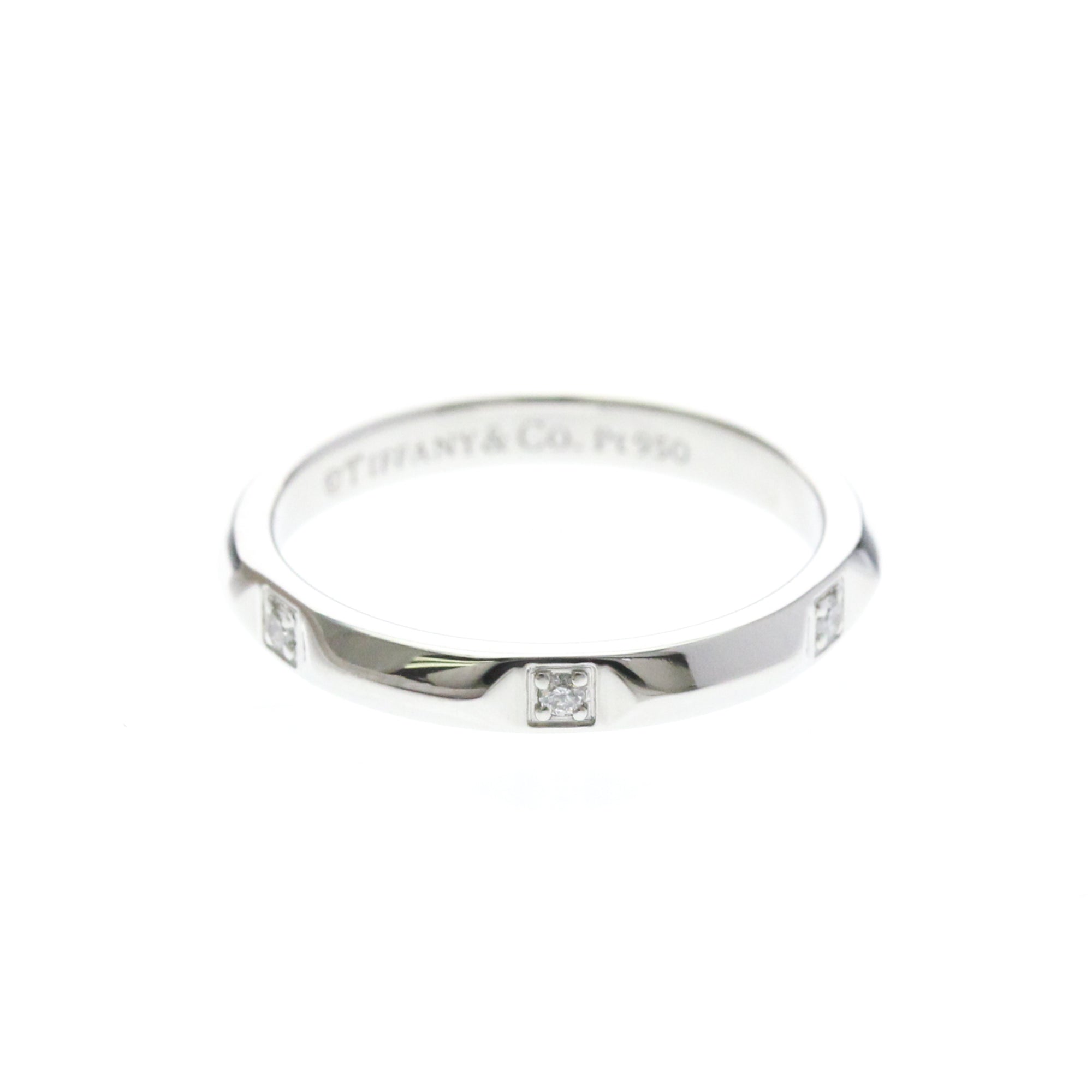 Tiffany & Co. True Band Platinum / 5Pdiamond Silver Platinum Ring Jewelry (Pre-Owned)