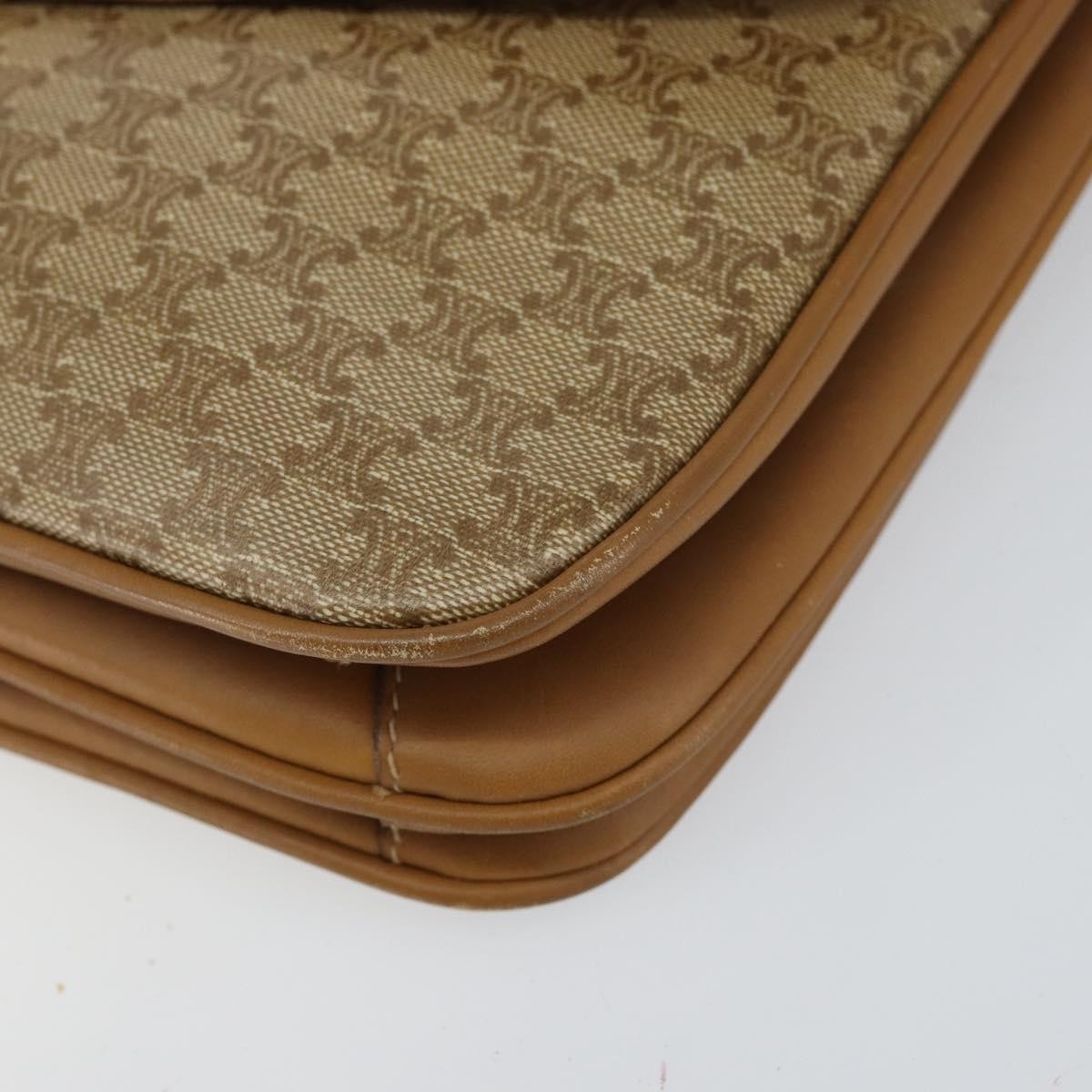 Celine Macadam Shoulder Canvas Beige Canvas Shoulder Bag Bag (Pre-Owned)