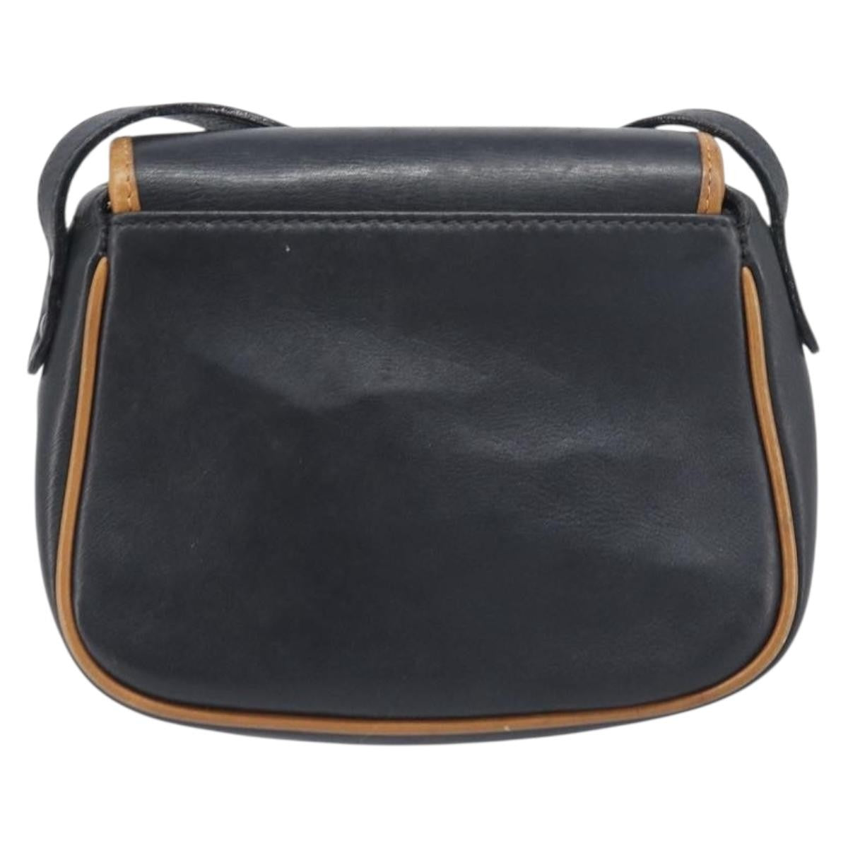 Celine Flap Shoulder Leather Black Leather Shoulder Bag Bag (Pre-Owned)