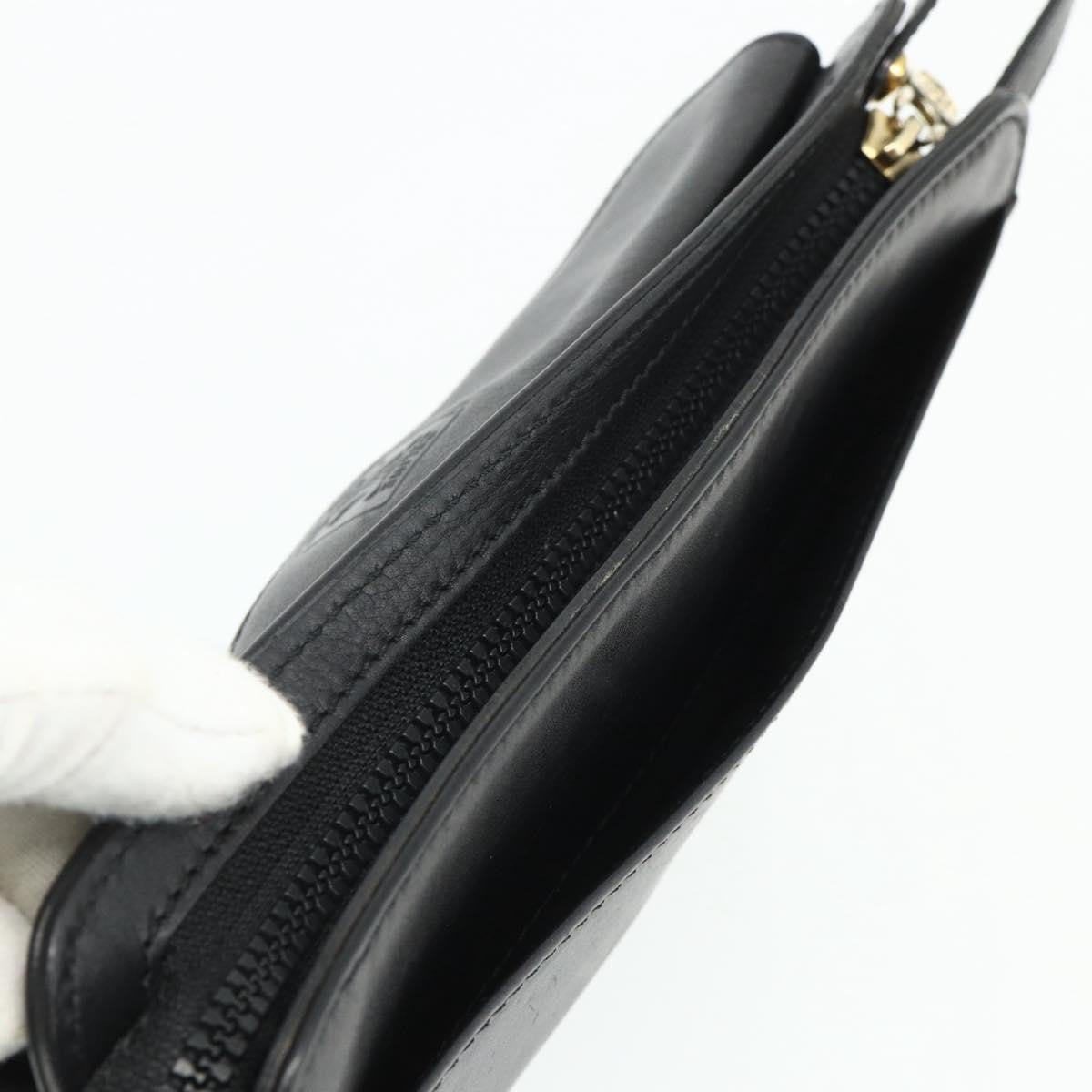 Celine Zip Clutch Leather Black Leather Clutche & Pouche Bag (Pre-Owned)