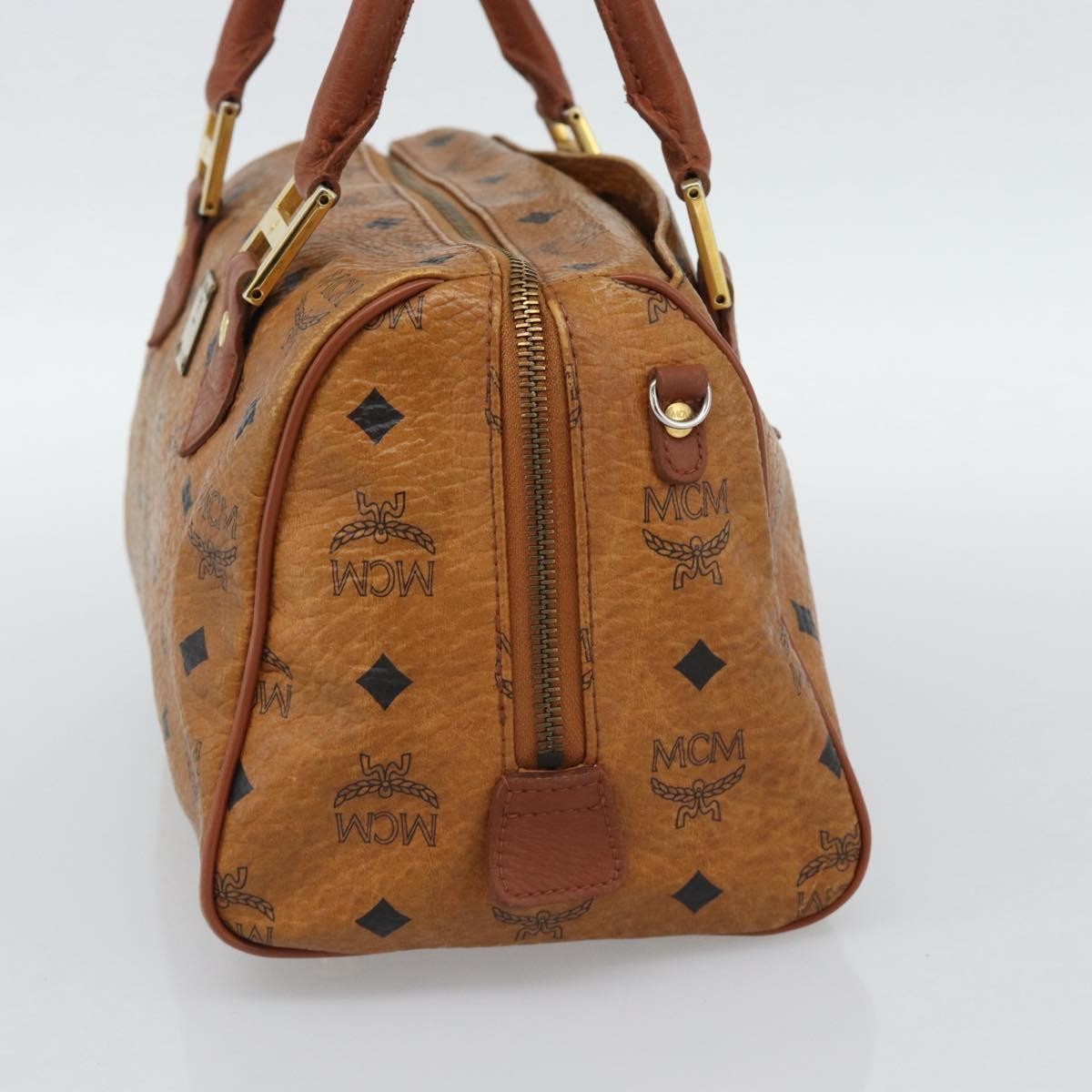 MCM Visetos Logogramme Leather Brown Leather Handbag (Pre-Owned)