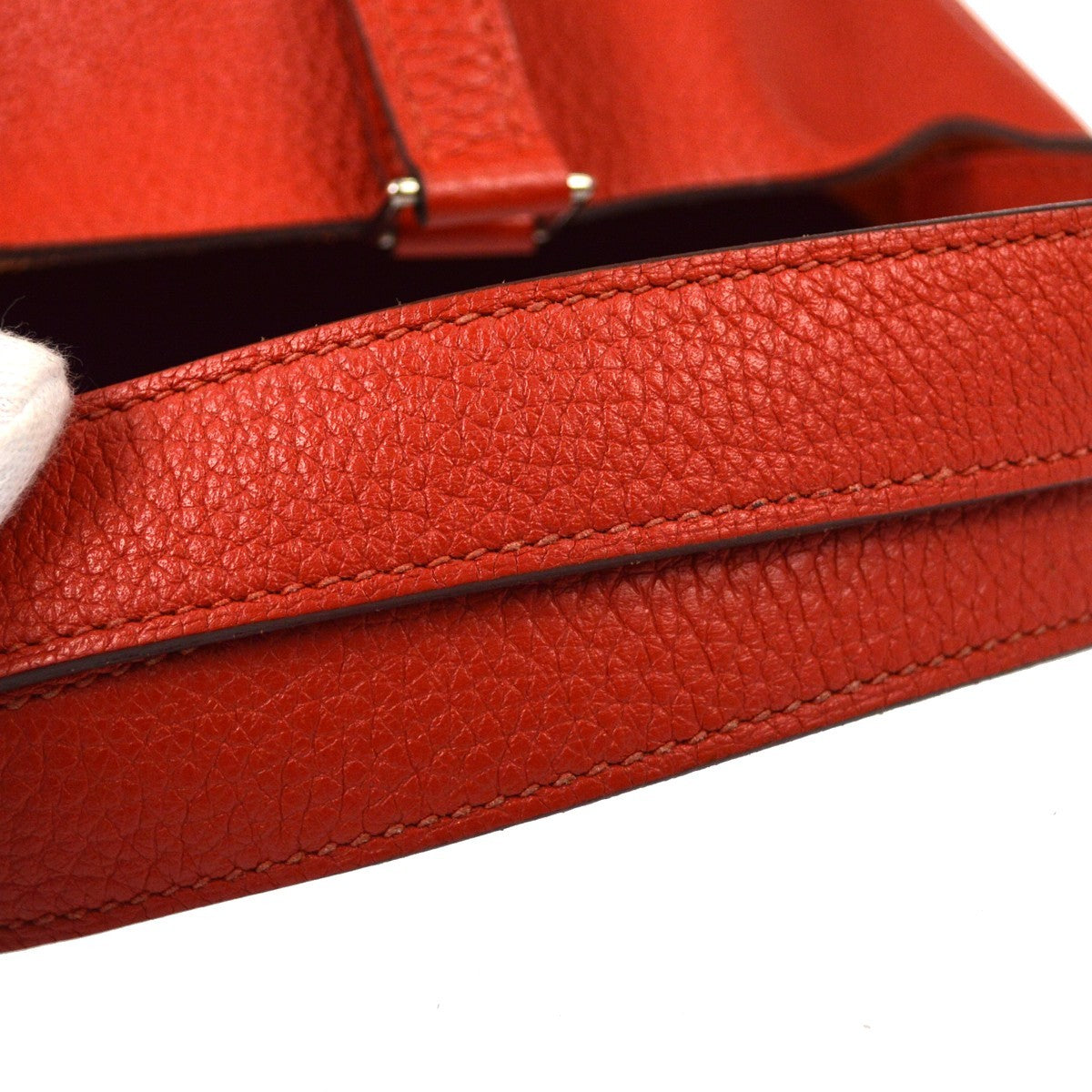 Hermes Picotin Lock Clemence Red Leather Handbag (Pre-Owned)