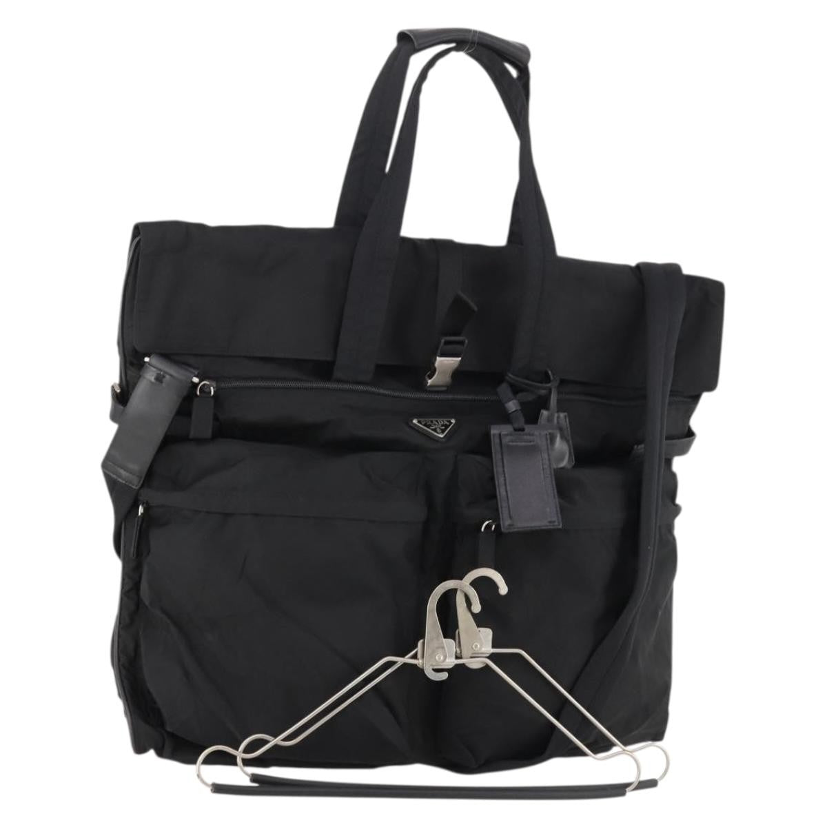 Prada Garment Carrier Tessuto Black Nylon Handbag (Pre-Owned)