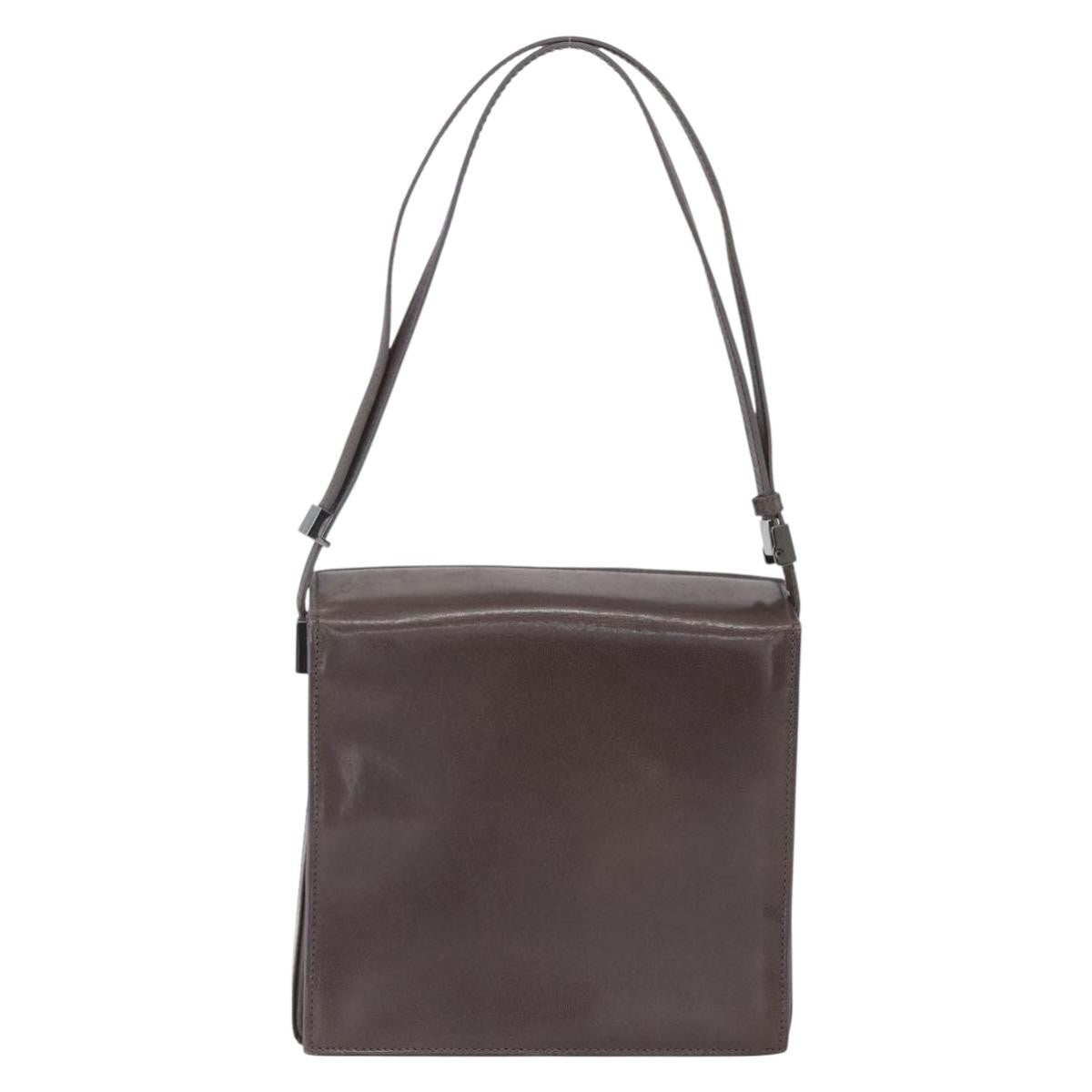 Gucci Vintage Leather Brown Leather Shoulder Bag Bag (Pre-Owned)