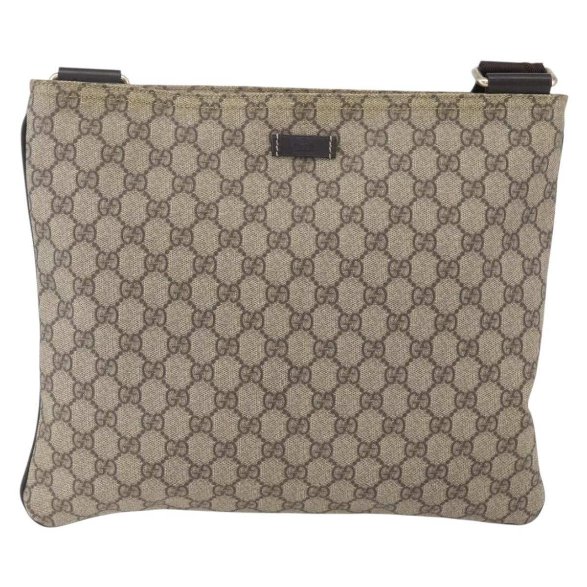 Gucci Zip Top Messenger Gg Coated Canvas Beige Canvas Shoulder Bag Bag (Pre-Owned)