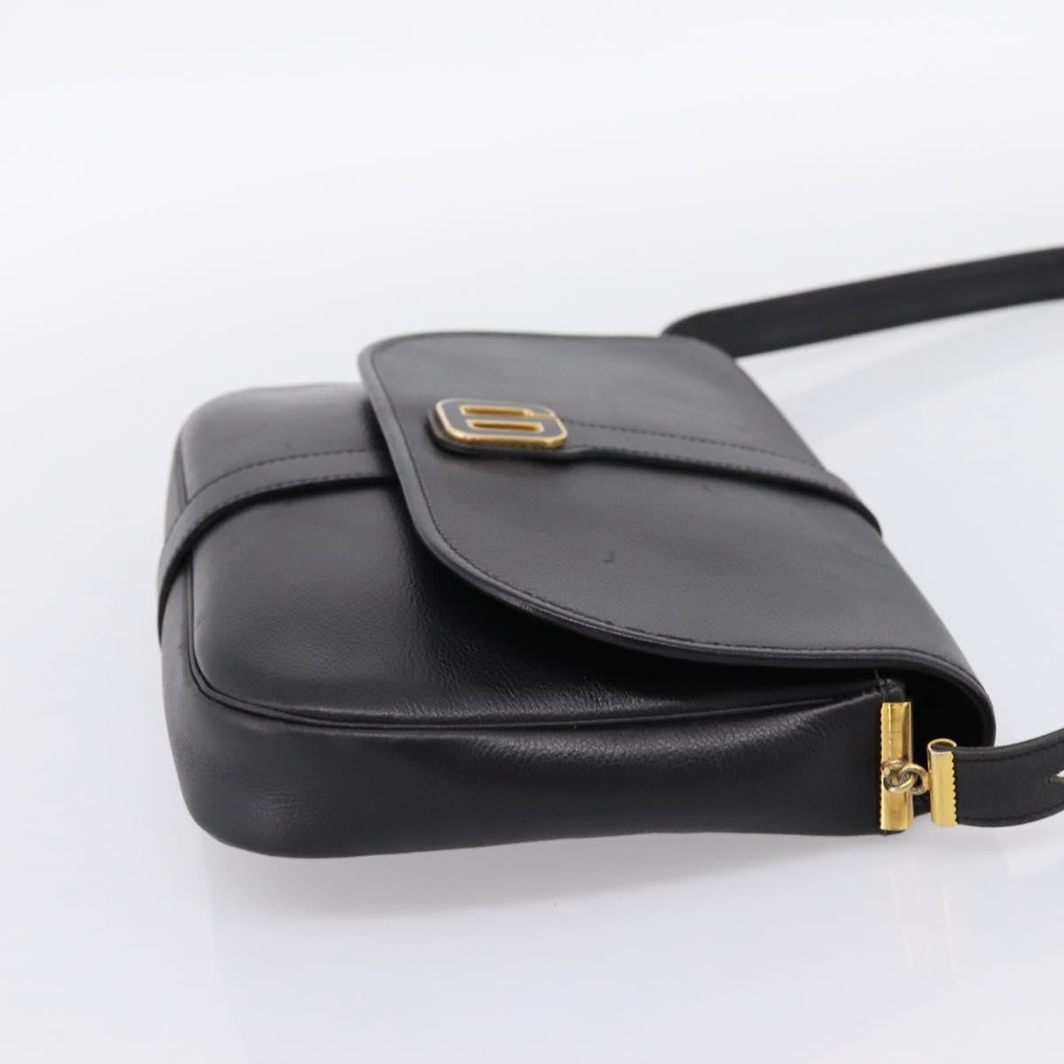 Christian Dior Shoulder Leather Black Leather Shoulder Bag Bag (Pre-Owned)