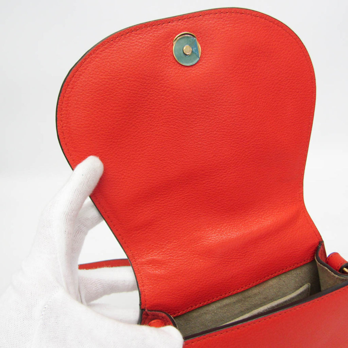 Chloe Nile Leather Orange Leather Shoulder Bag Bag (Pre-Owned)