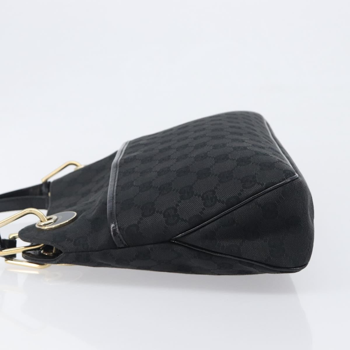 Gucci Twins Tote Gg Canvas With Leather Black Canvas Tote Bag Bag (Pre-Owned)