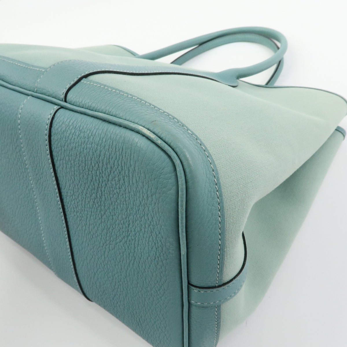 Hermes Garden Party Toile And Leather Green Canvas Tote Bag Bag (Pre-Owned)