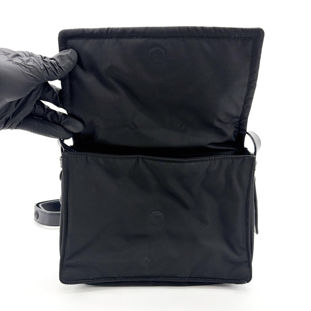 Prada Padded Flap Re-Nylon Black Nylon Shoulder Bag Bag (Pre-Owned)
