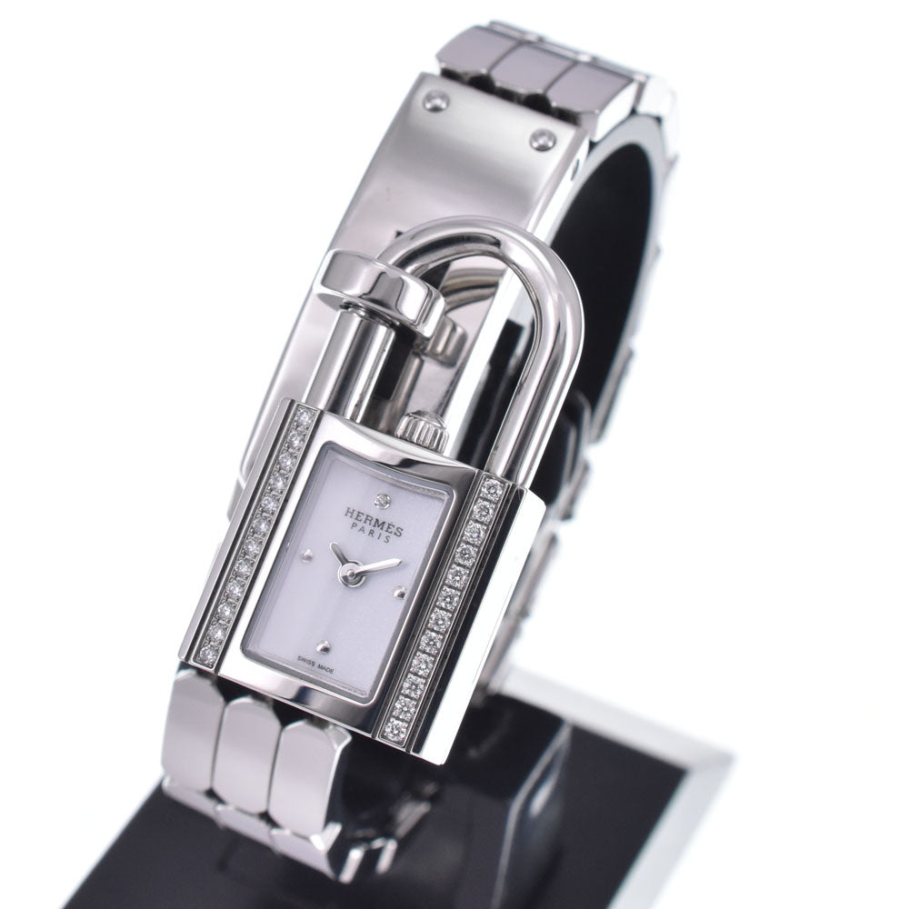 Hermes Kelly Quartz Stainless Steel With Diamond Bezel Watch (Pre-Owned)