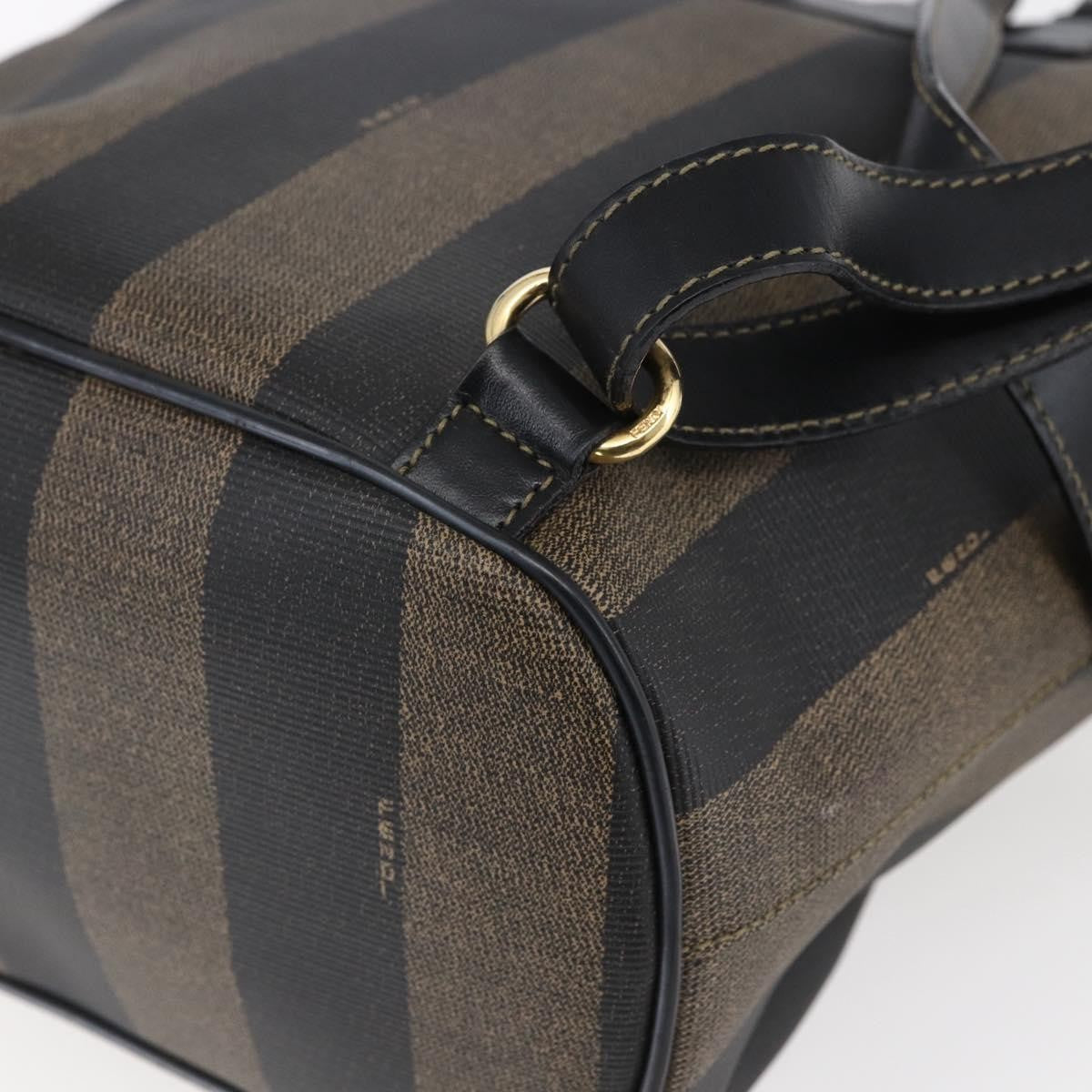 Fendi Vintage Pequin Logo Coated Canvas Brown Canvas Backpack Bag (Pre-Owned)