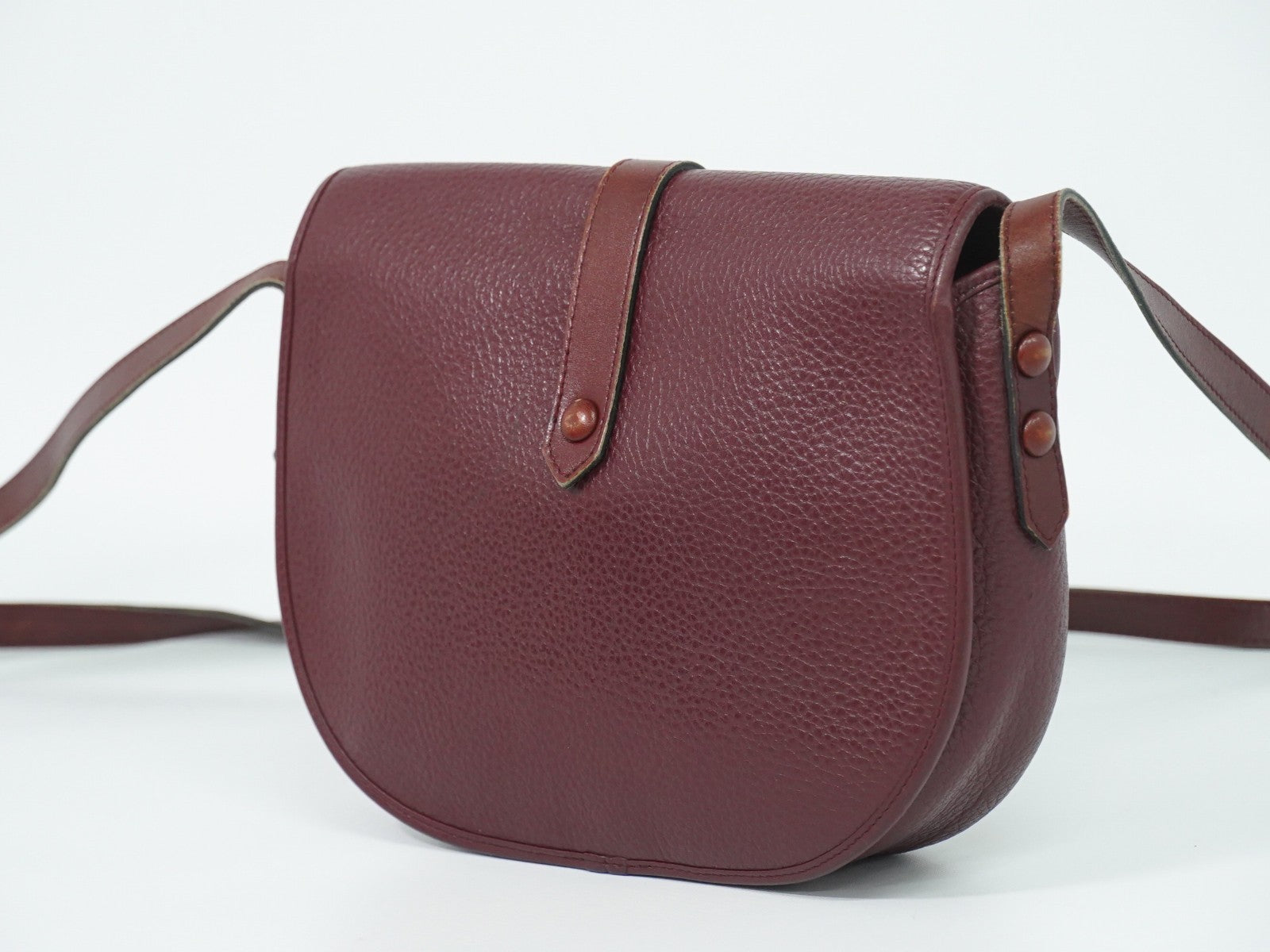 Christian Dior Vintage Cd Flap Leather Burgundy Leather Shoulder Bag Bag (Pre-Owned)