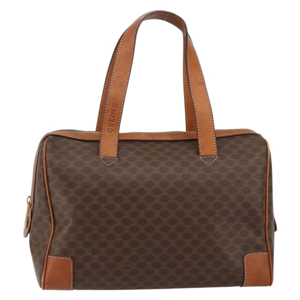 Celine Macadam Macadam With Leather Brown Canvas Shoulder Bag Bag (Pre-Owned)