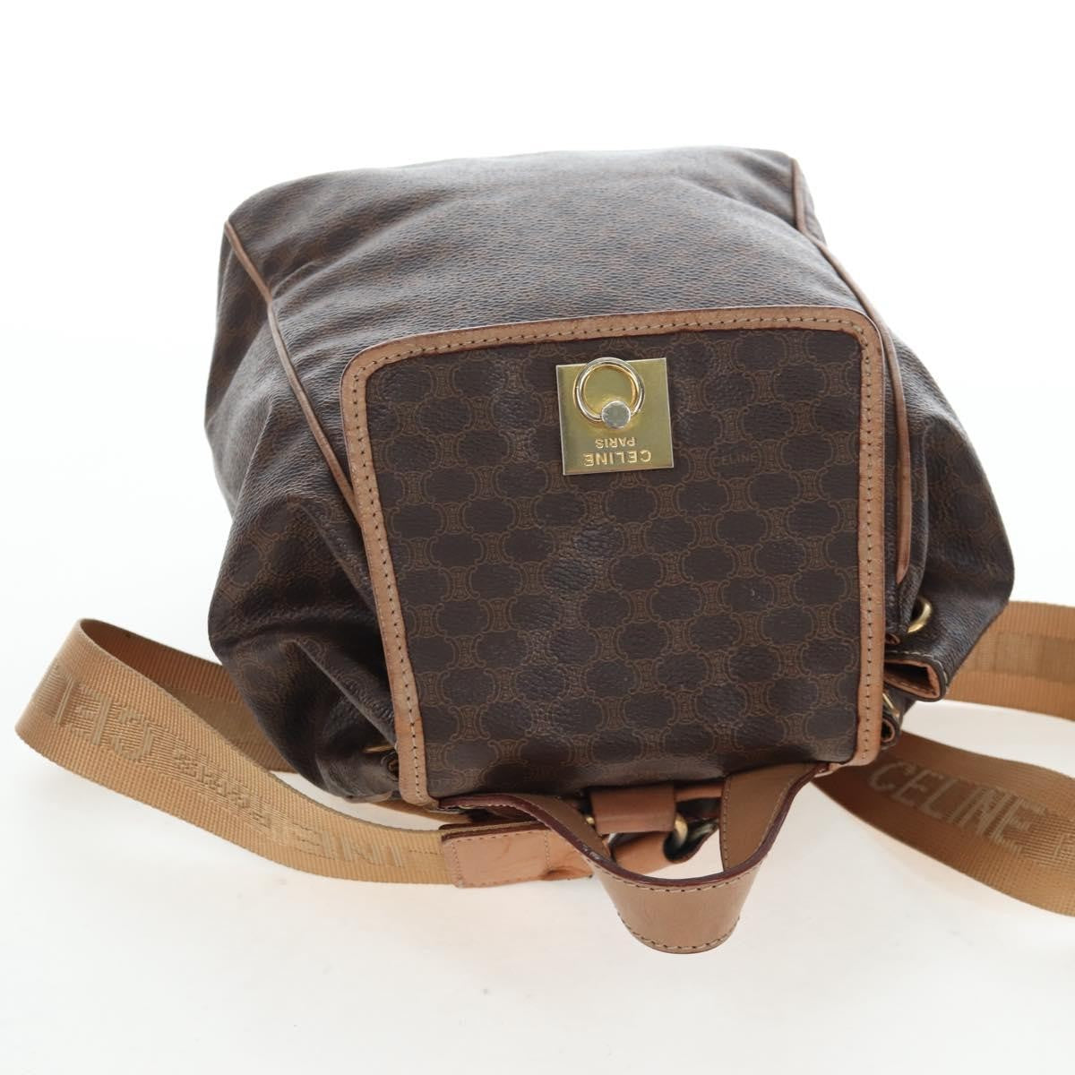 Celine Vintage Macadam Canvas Brown Canvas Backpack Bag (Pre-Owned)