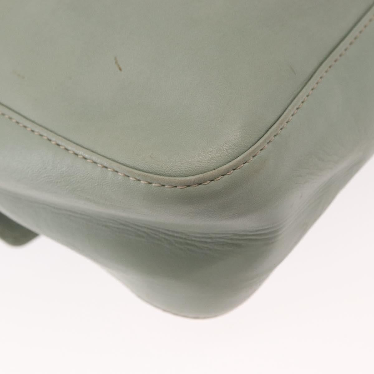 Celine Circle Logo Leather Green Leather Shoulder Bag Bag (Pre-Owned)