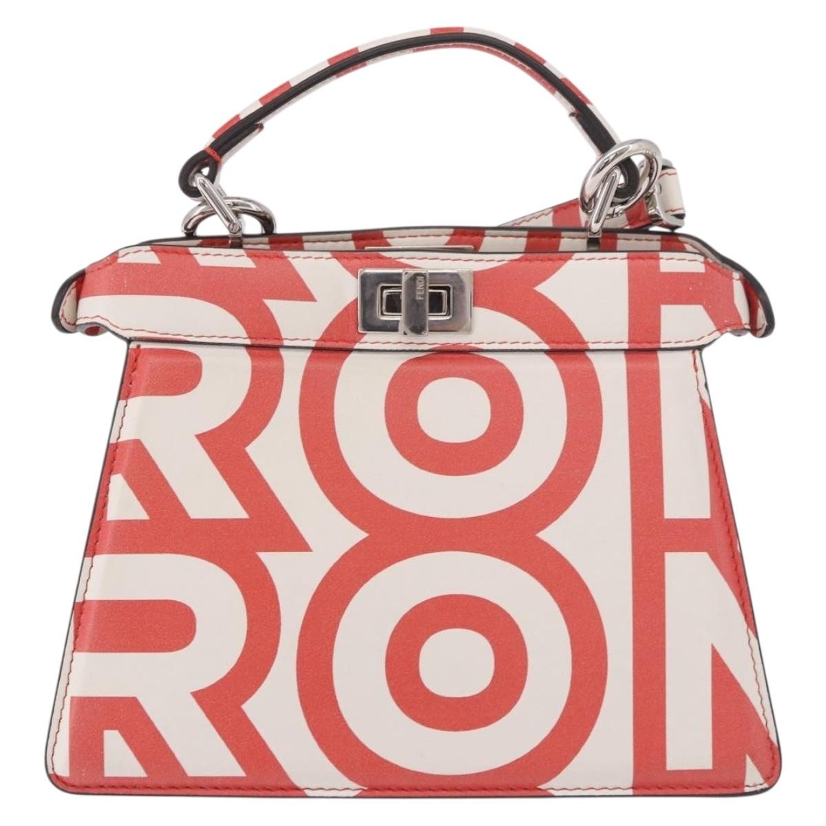 Fendi Peekaboo Leather White Leather Handbag (Pre-Owned)