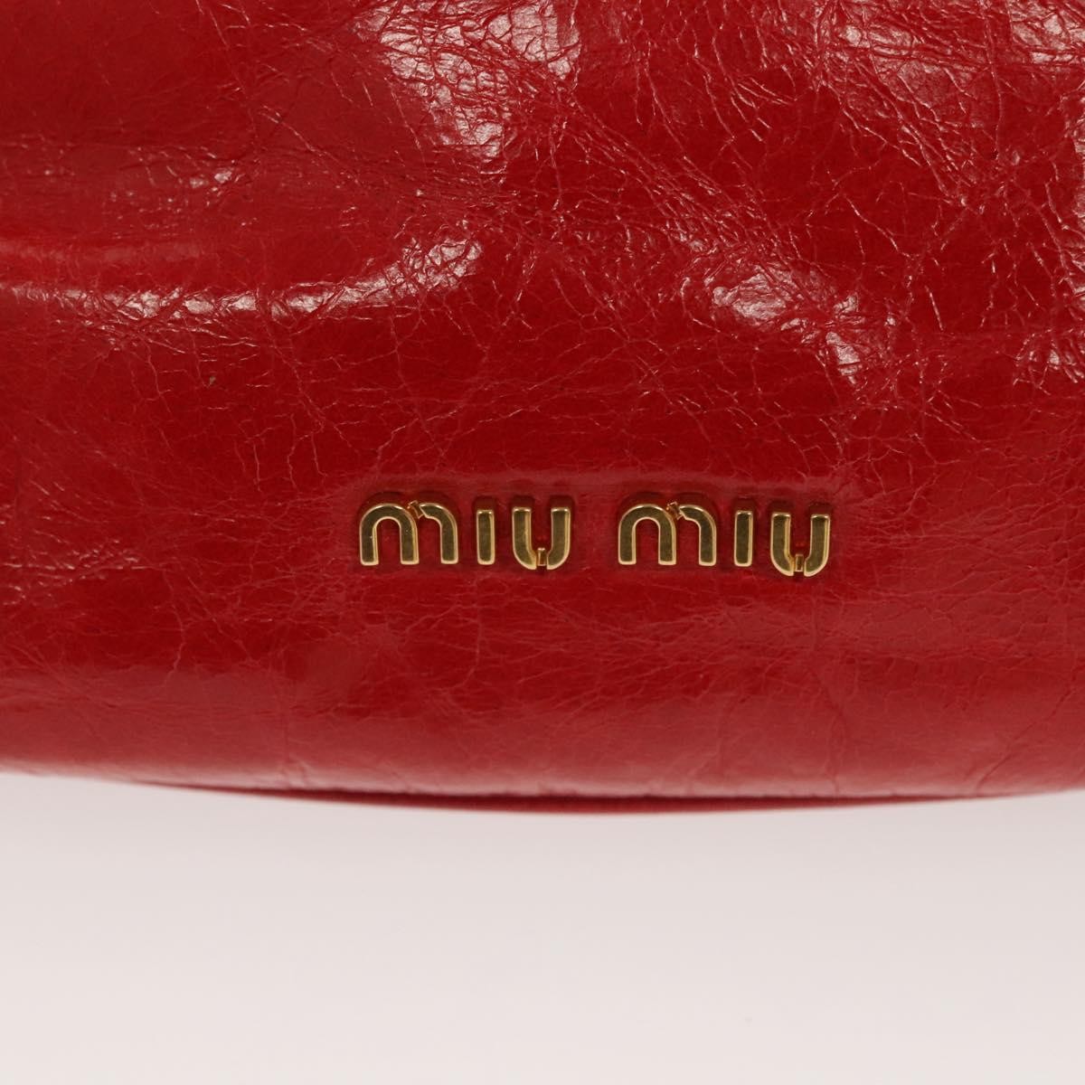 Miu Miu Zip Wristlet Leather Red Leather Clutche & Pouche Bag (Pre-Owned)