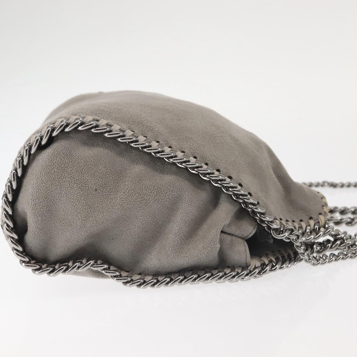 Stella Mccartney Falabella Fold Over Faux Suede Gray Synthetic Shoulder Bag Bag (Pre-Owned)