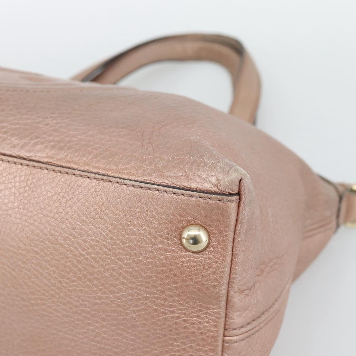 Gucci Soho Convertible Top Handle Leather Pink Leather Handbag (Pre-Owned)