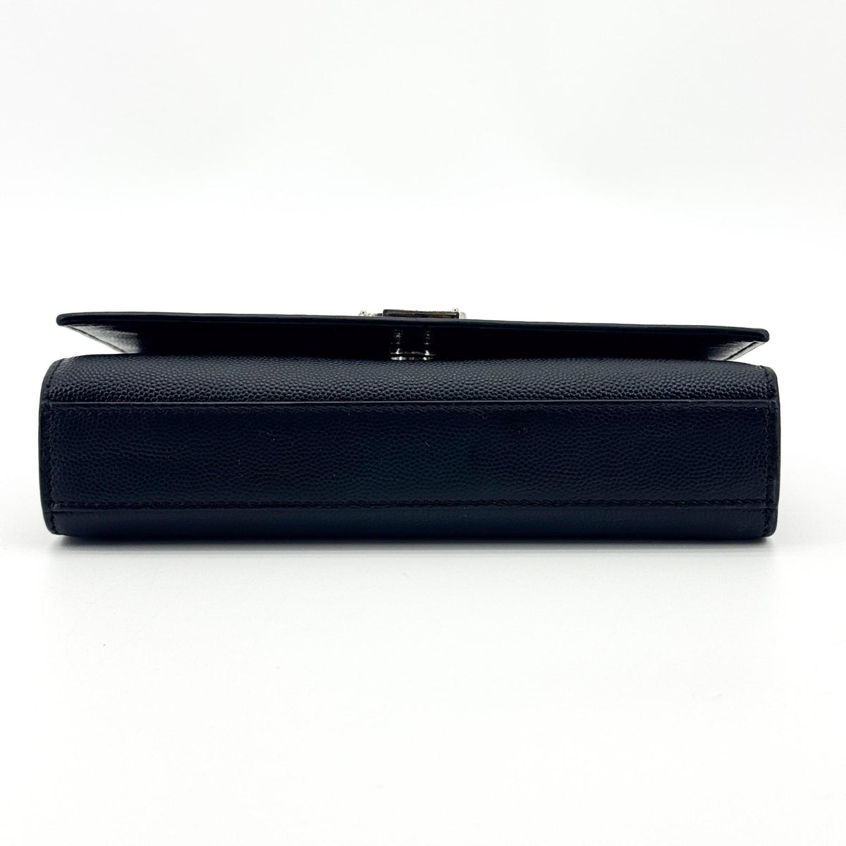 Saint Laurent Classic Monogram Grainy Leather Black Leather Crossbody Bag Bag (Pre-Owned)
