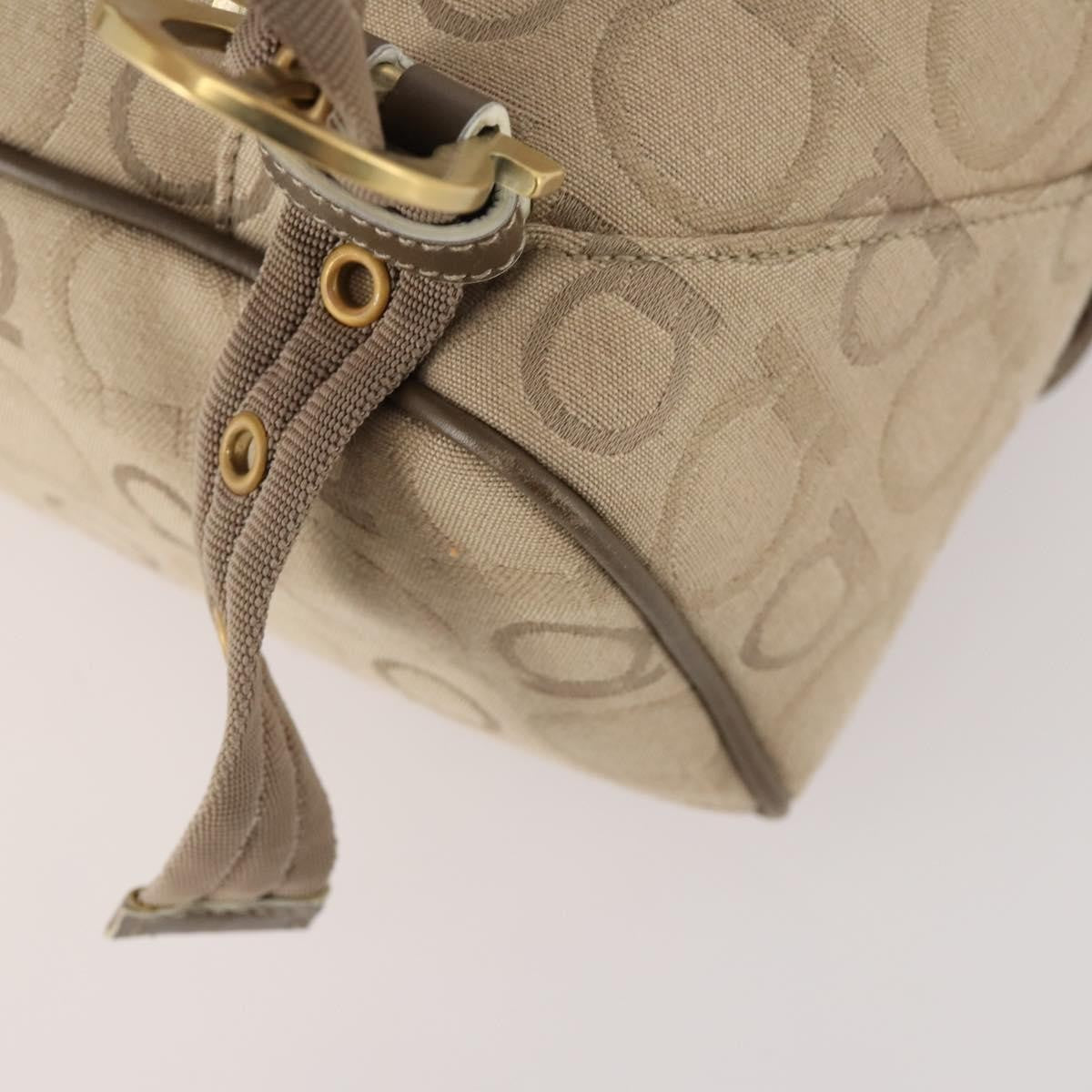 Salvatore Ferragamo Gancini Canvas Beige Canvas Backpack Bag (Pre-Owned)