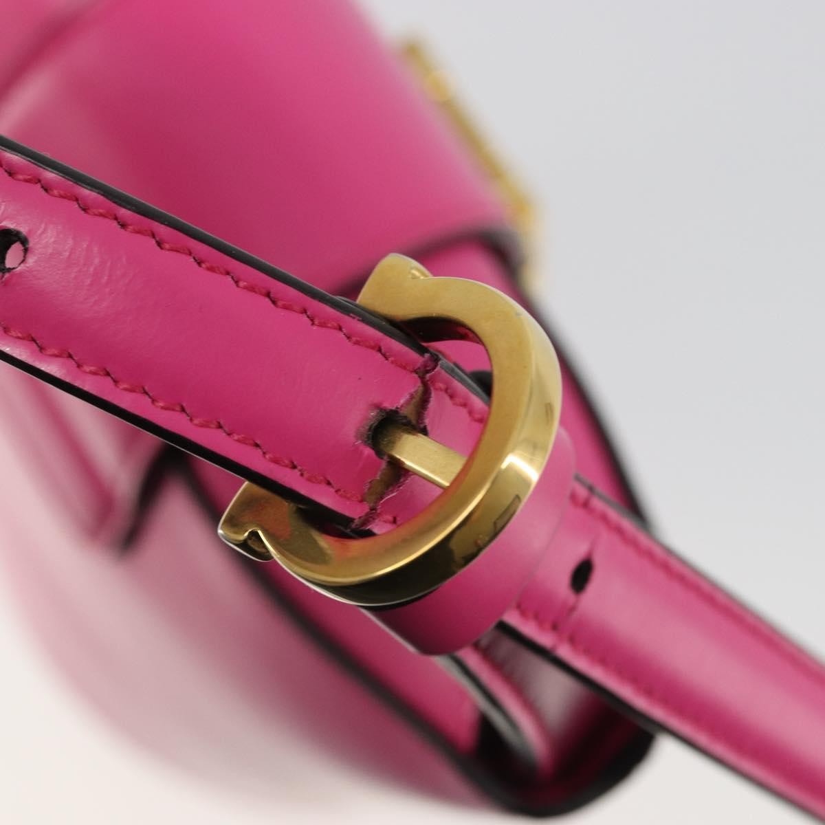 Salvatore Ferragamo Trifolio Leather Pink Leather Shoulder Bag Bag (Pre-Owned)