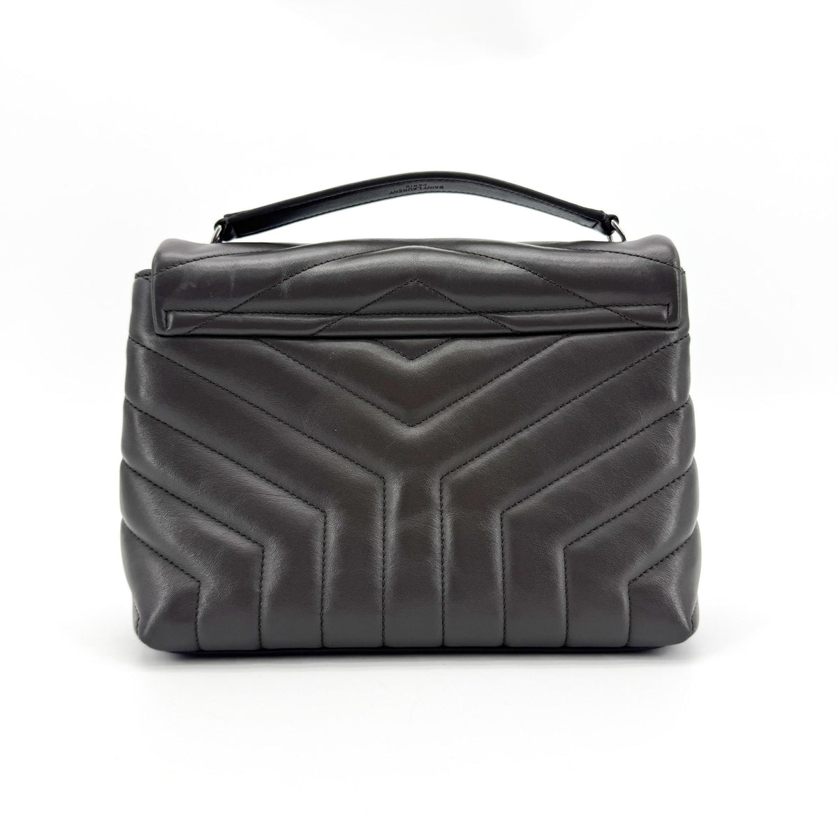 Saint Laurent Loulou Matelasse Chevron Leather Black Leather Shoulder Bag Bag (Pre-Owned)