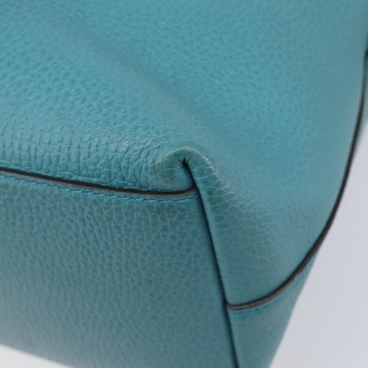 Gucci Gg Charm Convertible Dome Satchel Leather Blue Leather Handbag (Pre-Owned)