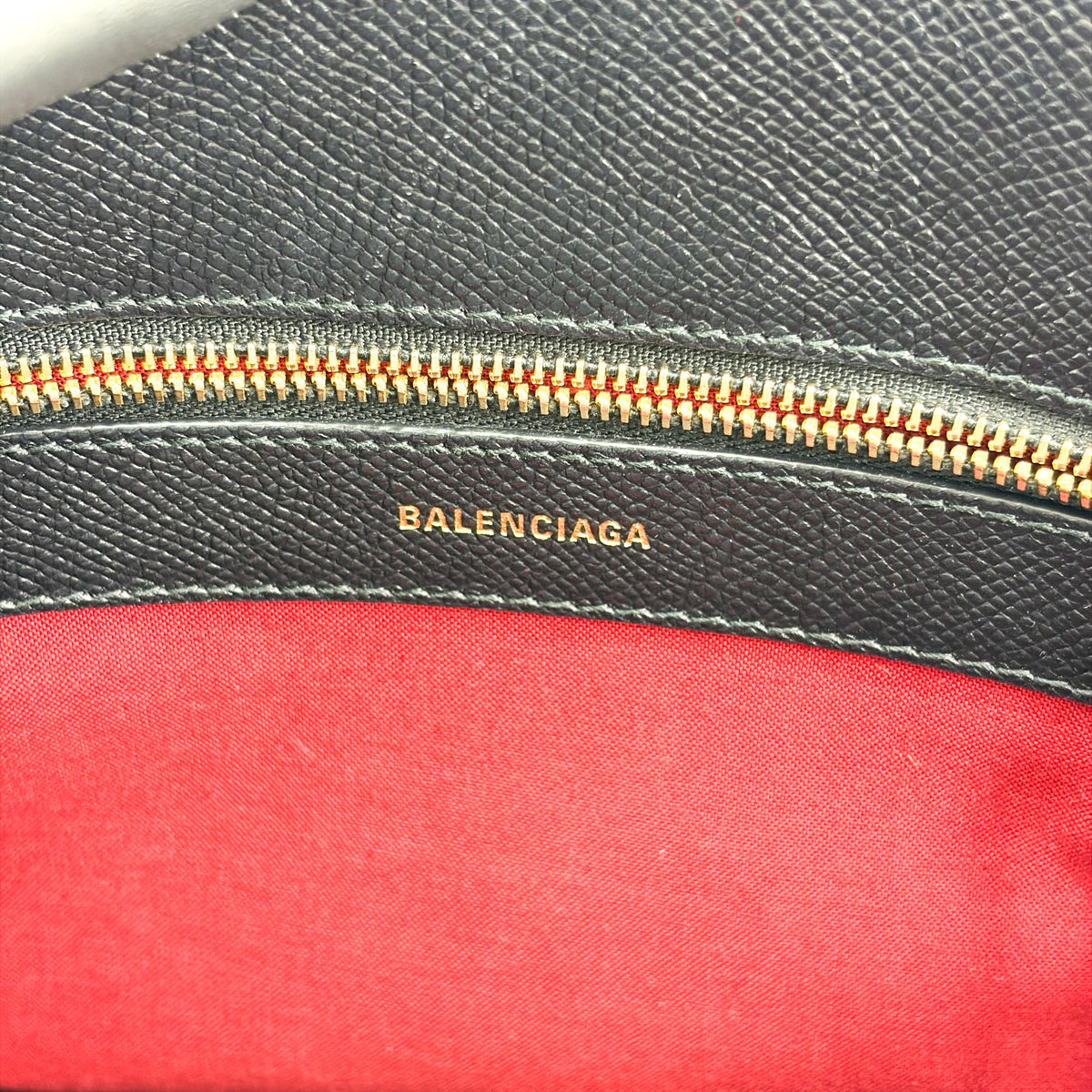 Balenciaga Logo Ville Leather Black Leather Handbag (Pre-Owned)