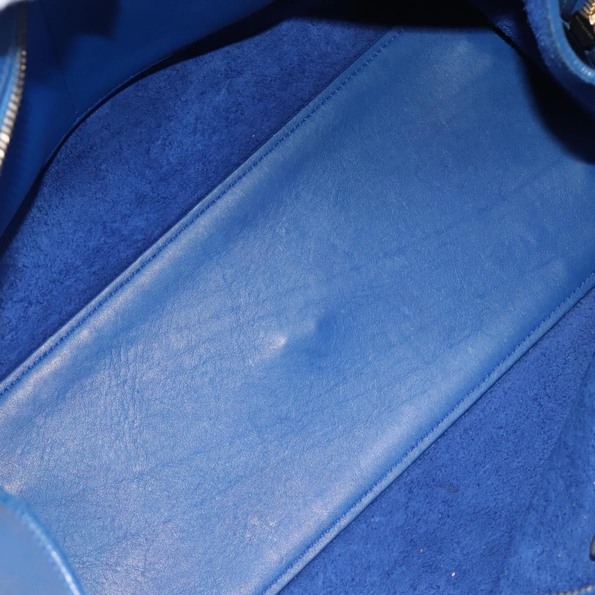 Saint Laurent Classic Y Cabas Leather Blue Leather Tote Bag Bag (Pre-Owned)