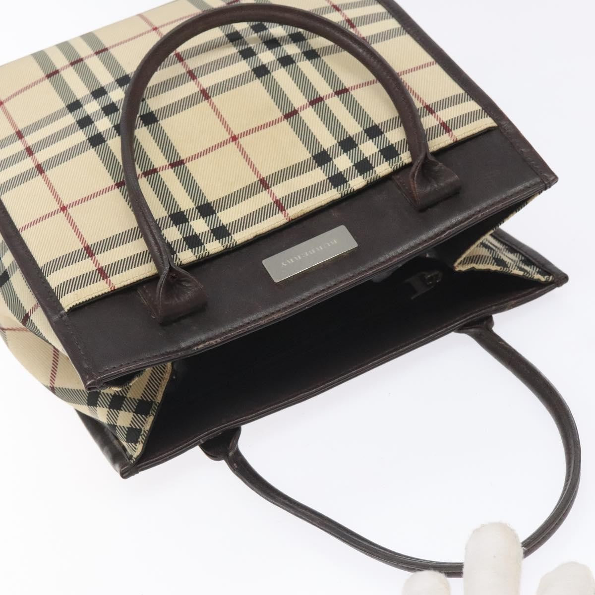 Burberry Nova Check Nylon Beige Nylon Handbag (Pre-Owned)