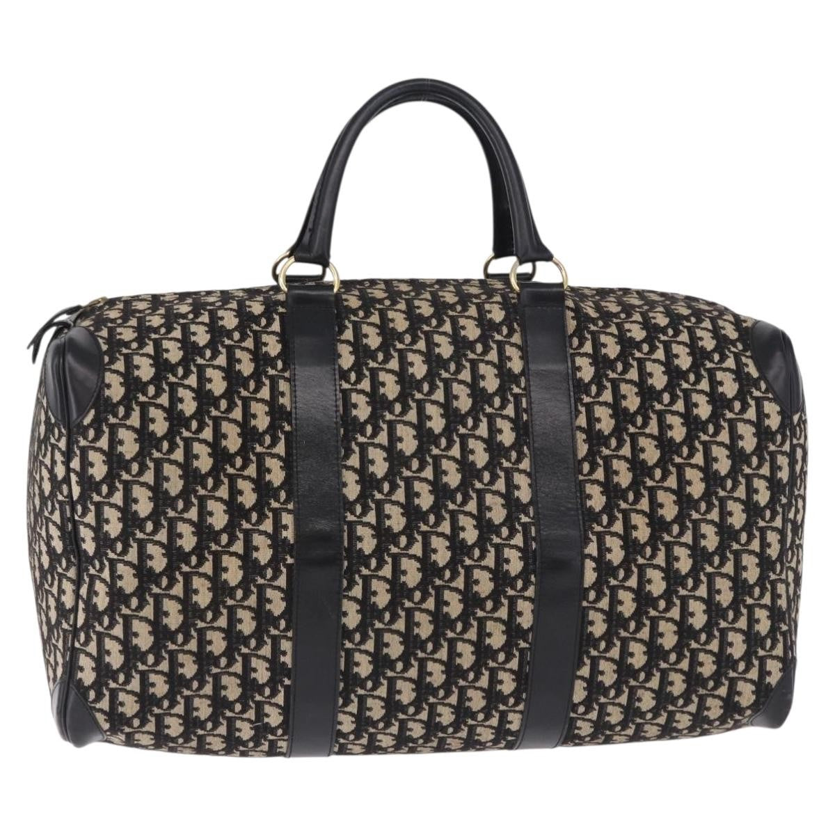Christian Dior Convertible Boston Oblique Canvas Black Canvas Travel Bag Bag (Pre-Owned)