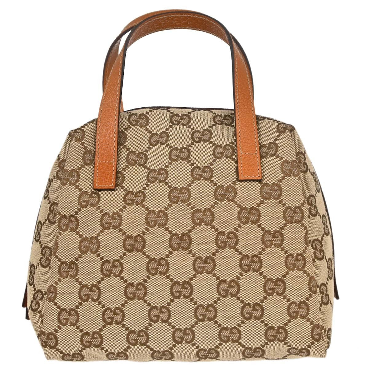 Gucci Zip Around Bowling Gg Canvas Beige Canvas Handbag (Pre-Owned)