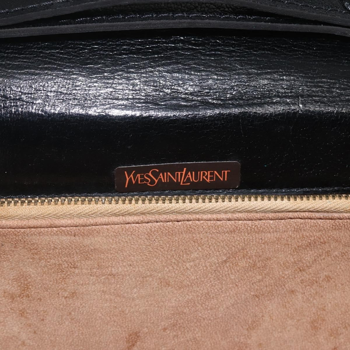 Saint Laurent Vintage Leather Black Leather Shoulder Bag Bag (Pre-Owned)