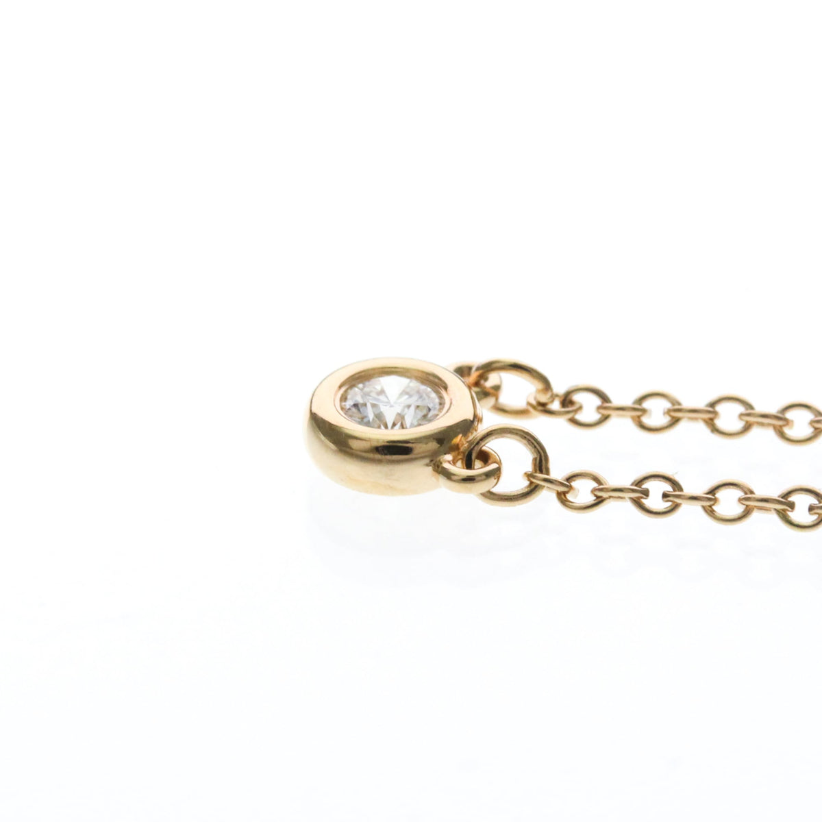 Tiffany & Co. Elsa Peretti Diamonds By The Yard Pendant 18K Rose Gold With Diamond Gold Pink_Gold Necklace Jewelry (Pre-Owned)