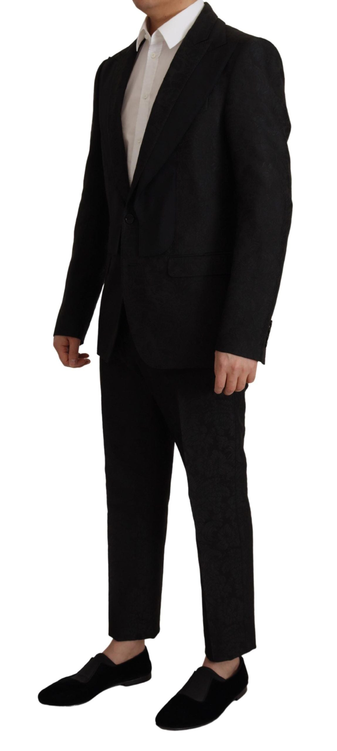 Dolce & Gabbana Black Polyester Formal 2 Piece MARTINI Men's Suit