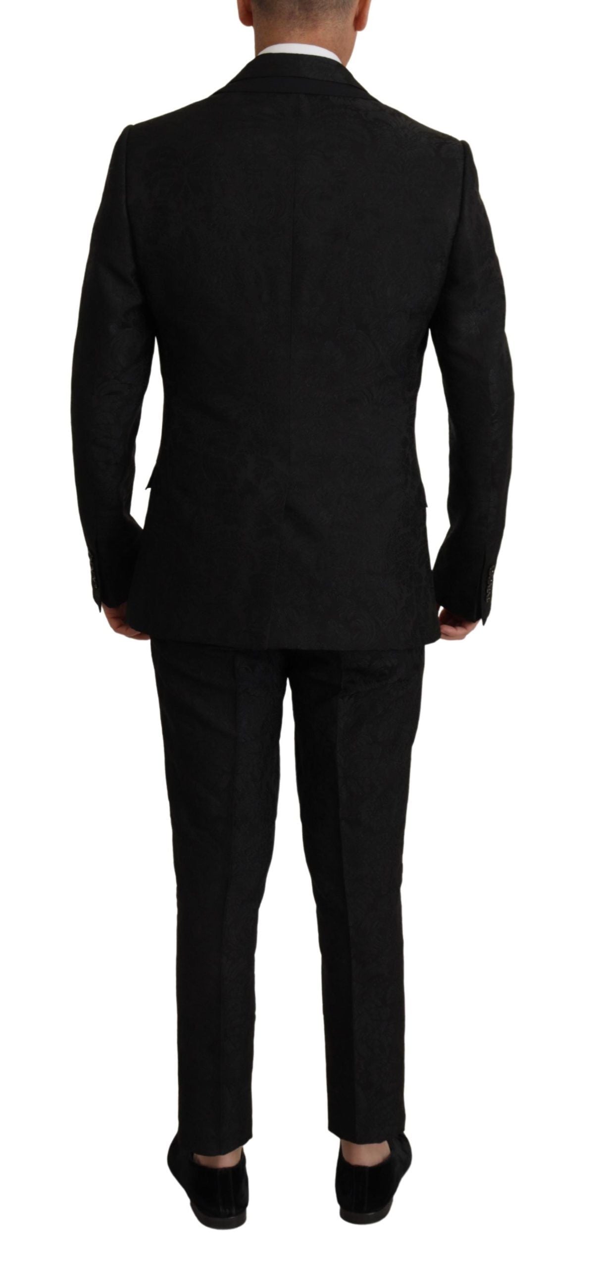 Dolce & Gabbana Black Polyester Formal 2 Piece MARTINI Men's Suit