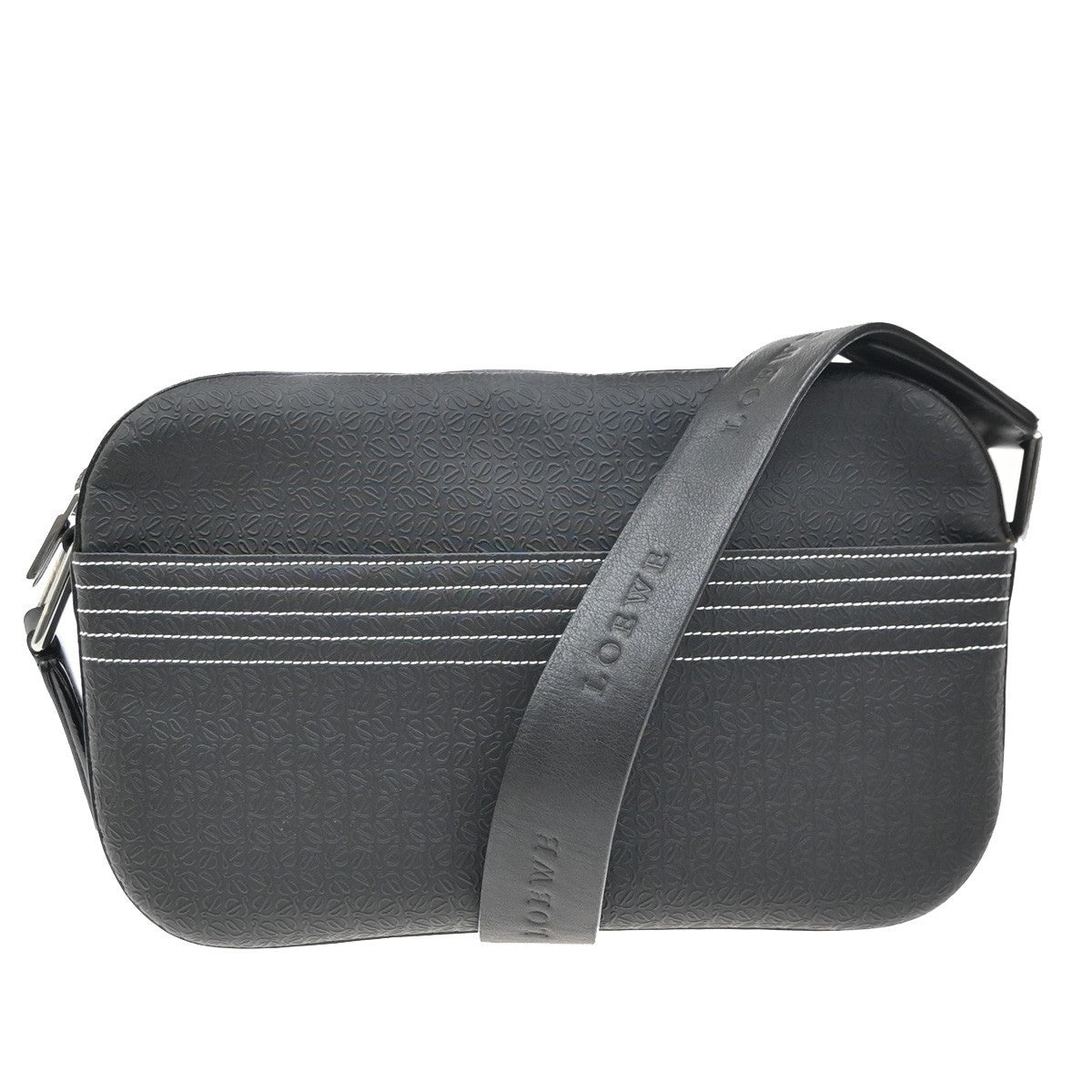 Loewe Anagram Leather Black Pvc Shoulder Bag Bag (Pre-Owned)