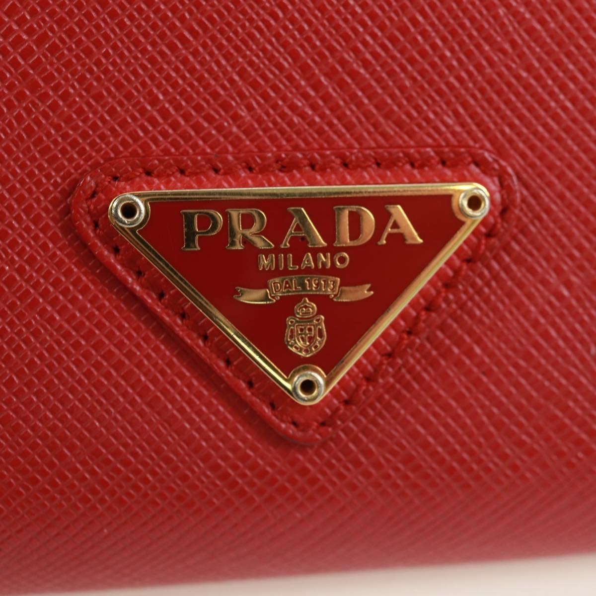 Prada Heart Wallet On Chain Saffiano Leather Red Leather Crossbody Bag Bag (Pre-Owned)