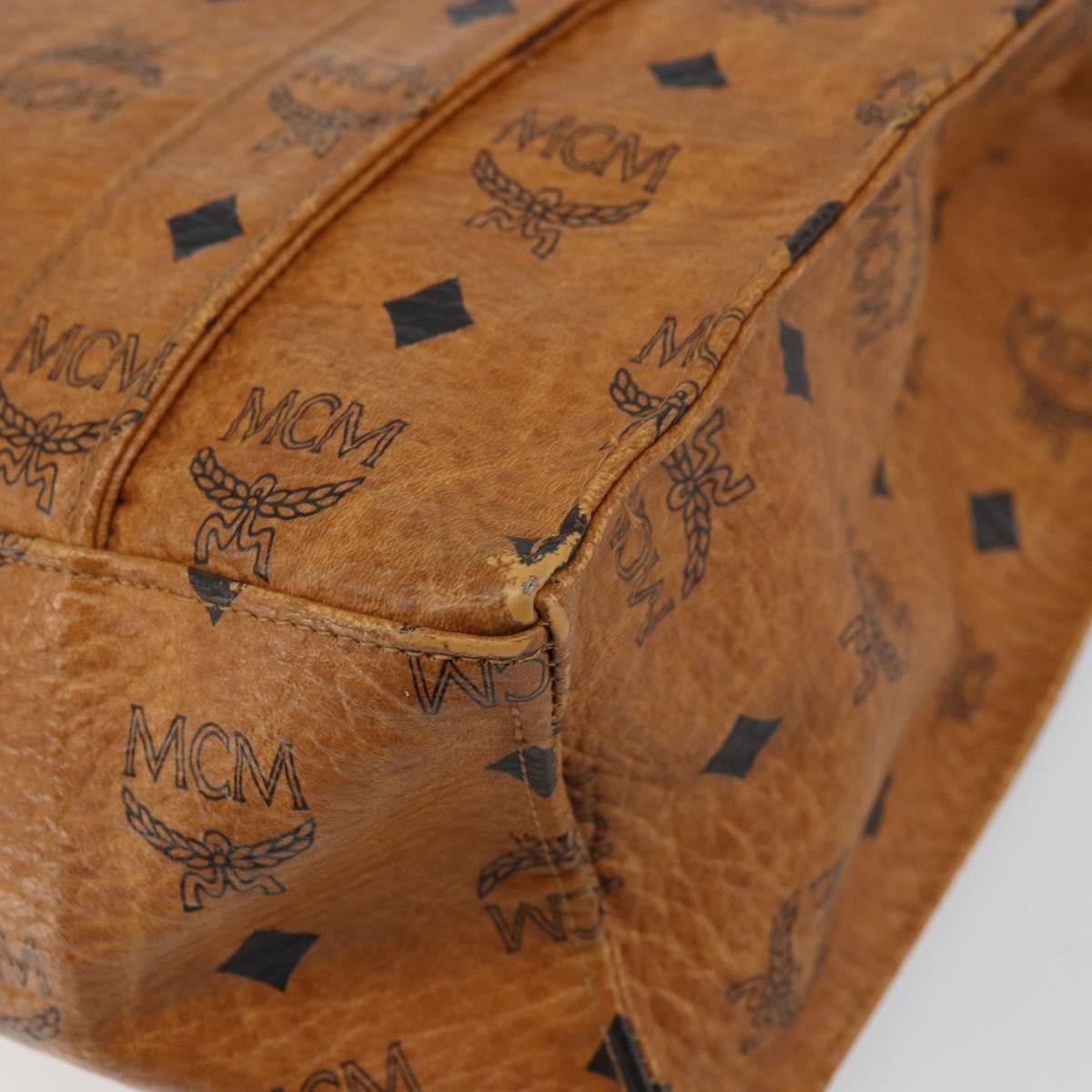 MCM Vintage Visetos Canvas Brown Canvas Tote Bag Bag (Pre-Owned)