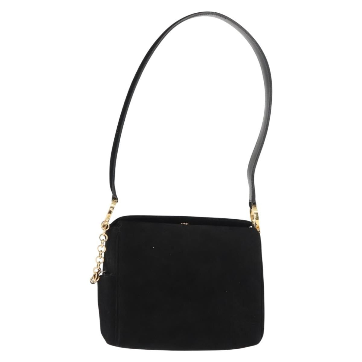 Salvatore Ferragamo Gancini Suede Black Suede Shoulder Bag Bag (Pre-Owned)