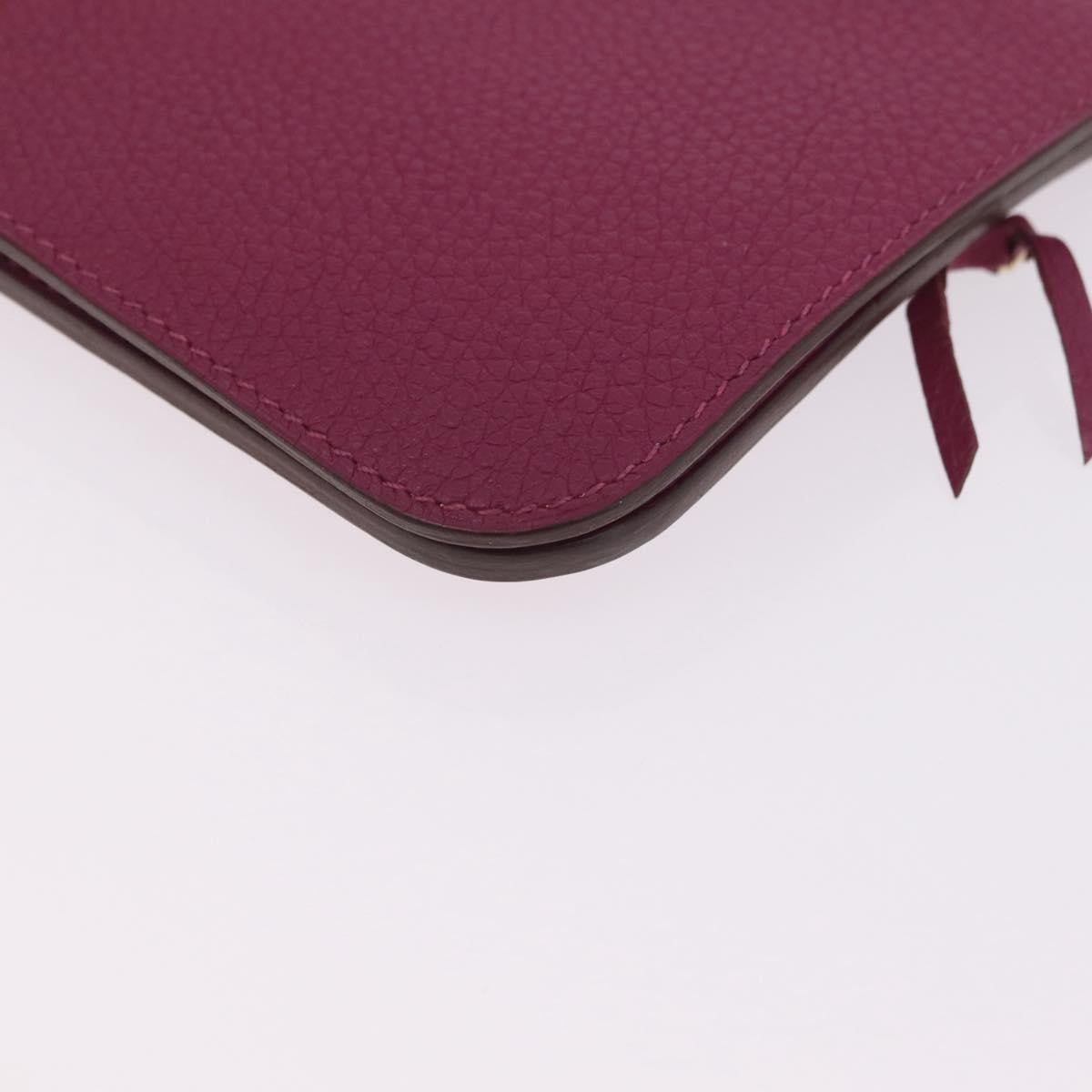 Hermes Dogon Duo Combined Leather Purple Leather Wallets Accessory (Pre-Owned)
