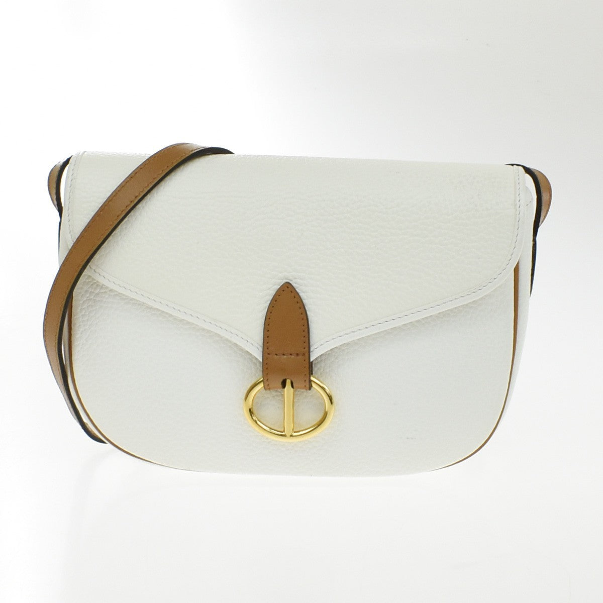 Christian Dior Vintage Cd Flap Leather White Leather Shoulder Bag Bag (Pre-Owned)